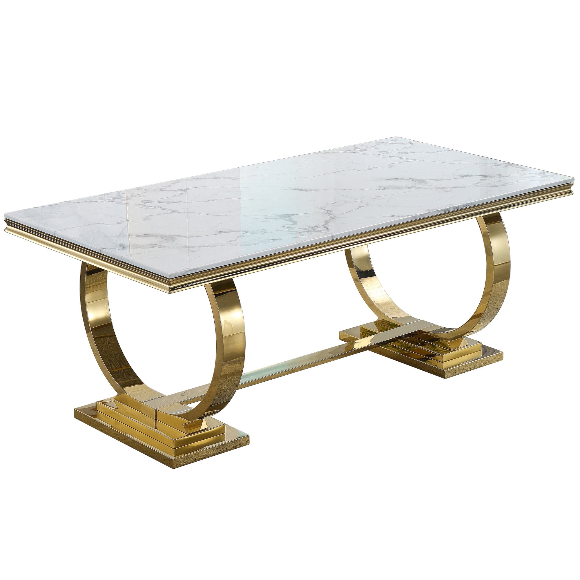 High Polished Stainless Steel Frame Dining Table