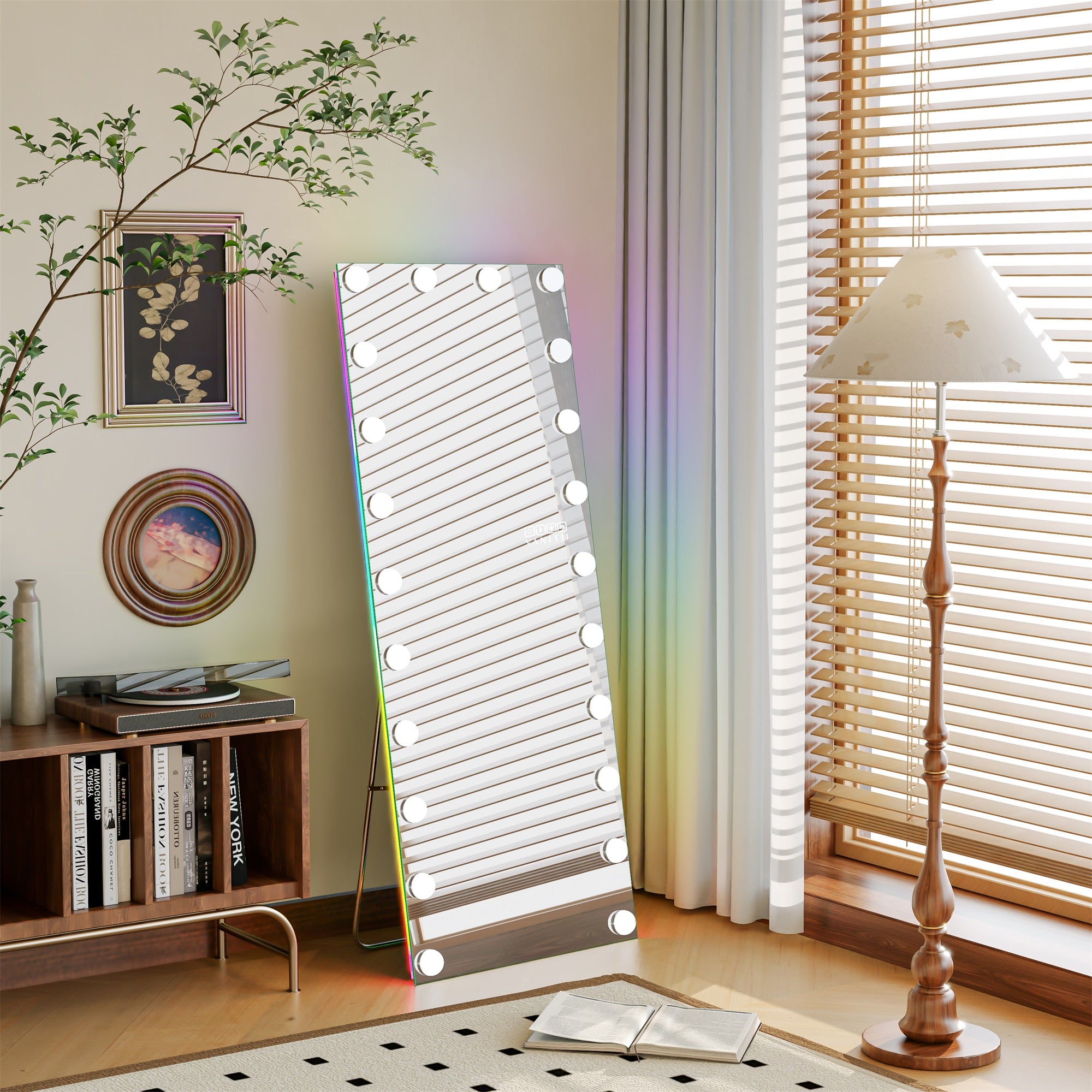 VANITII Full Length Hollywood Mirror with Bluetooth Speaker & LED