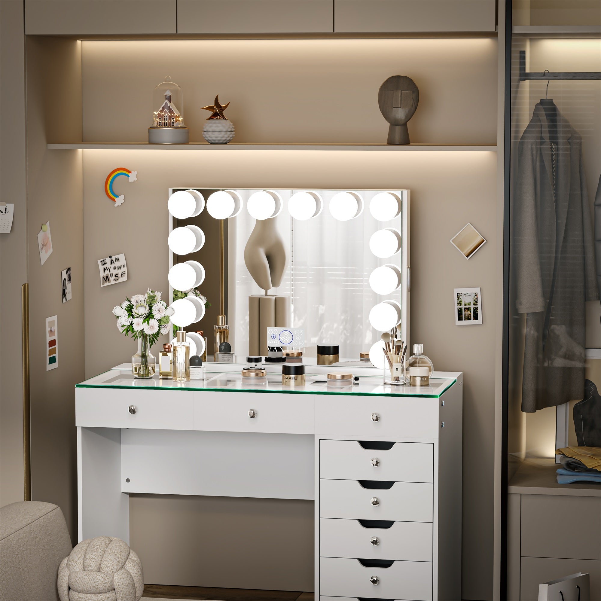 New Arrival! VANITII Marilyn Hollywood Vanity Mirror Pro with Jewelry Organizer