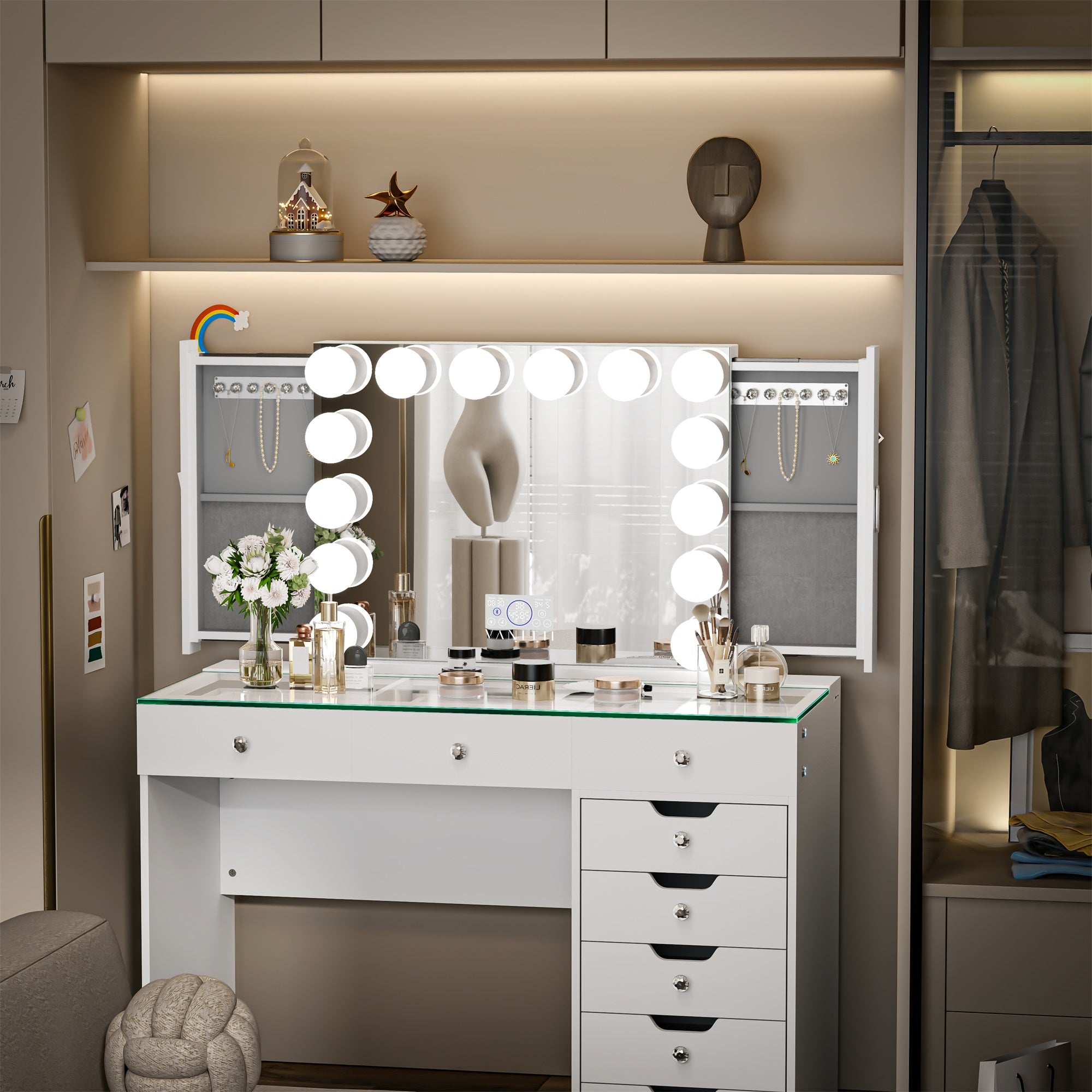 New Arrival! VANITII Marilyn Hollywood Vanity Mirror Pro with Jewelry Organizer