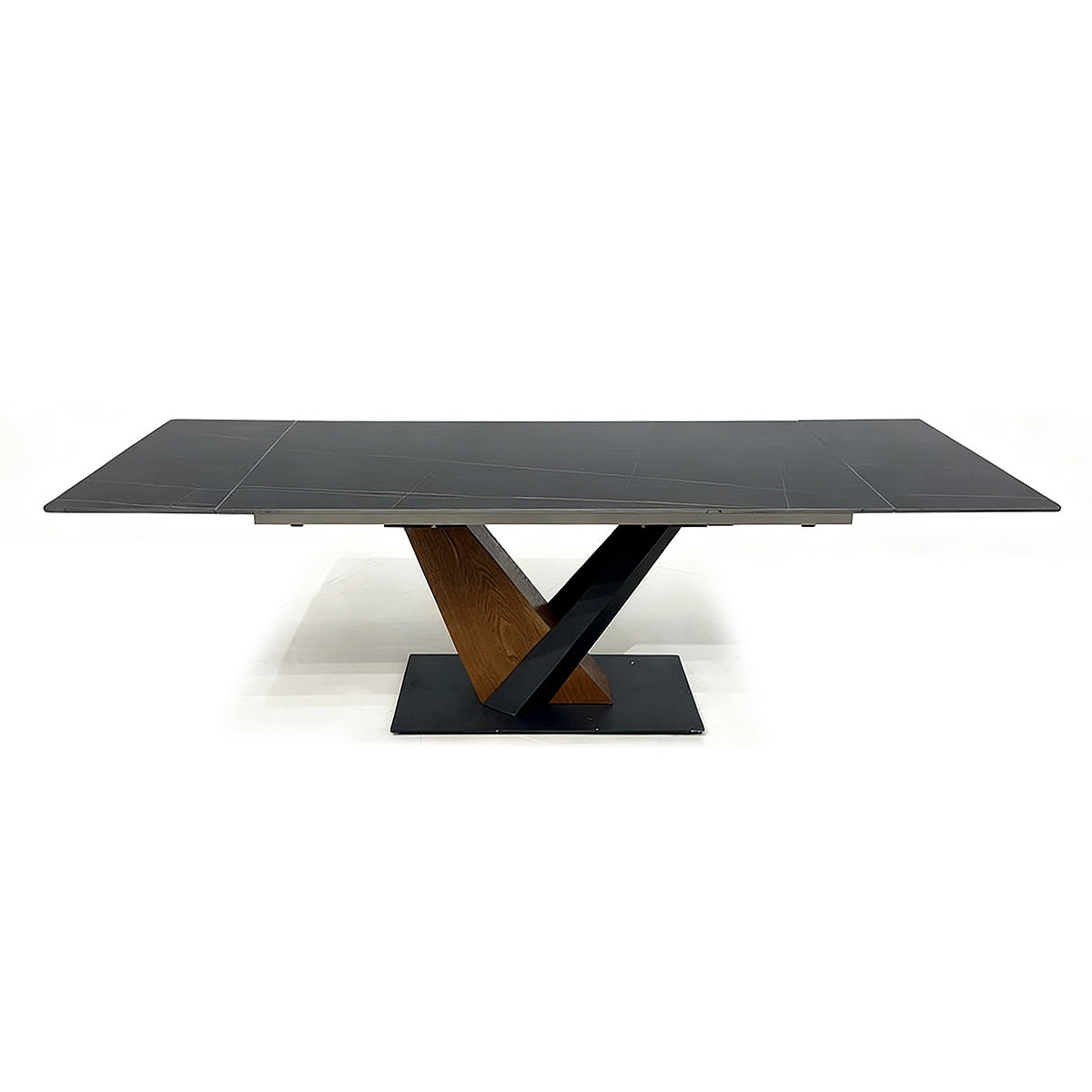 Rock plate functional dining table（Lauren Black Gold）