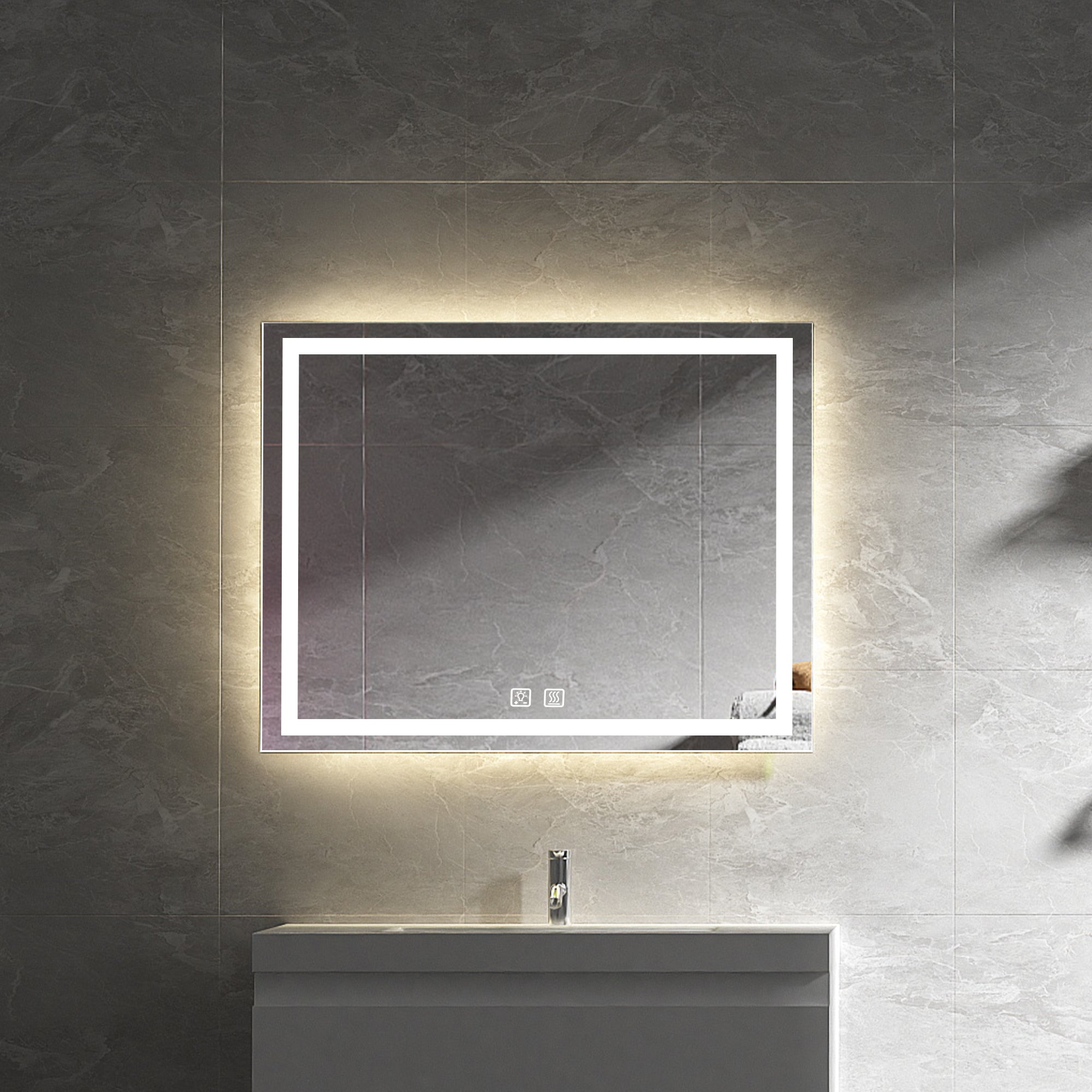 Waterproof Backlit Bathroom Mirror with Led Light Strip