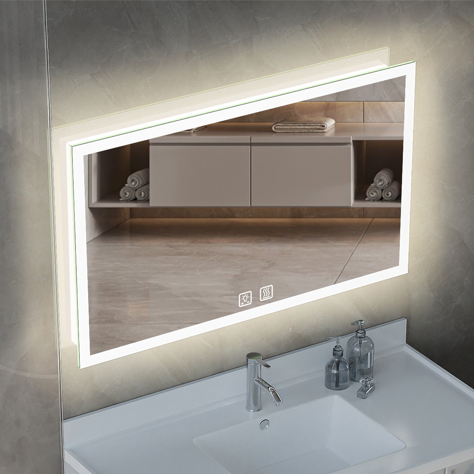 Waterproof Bathroom Mirror with Led Light Strip