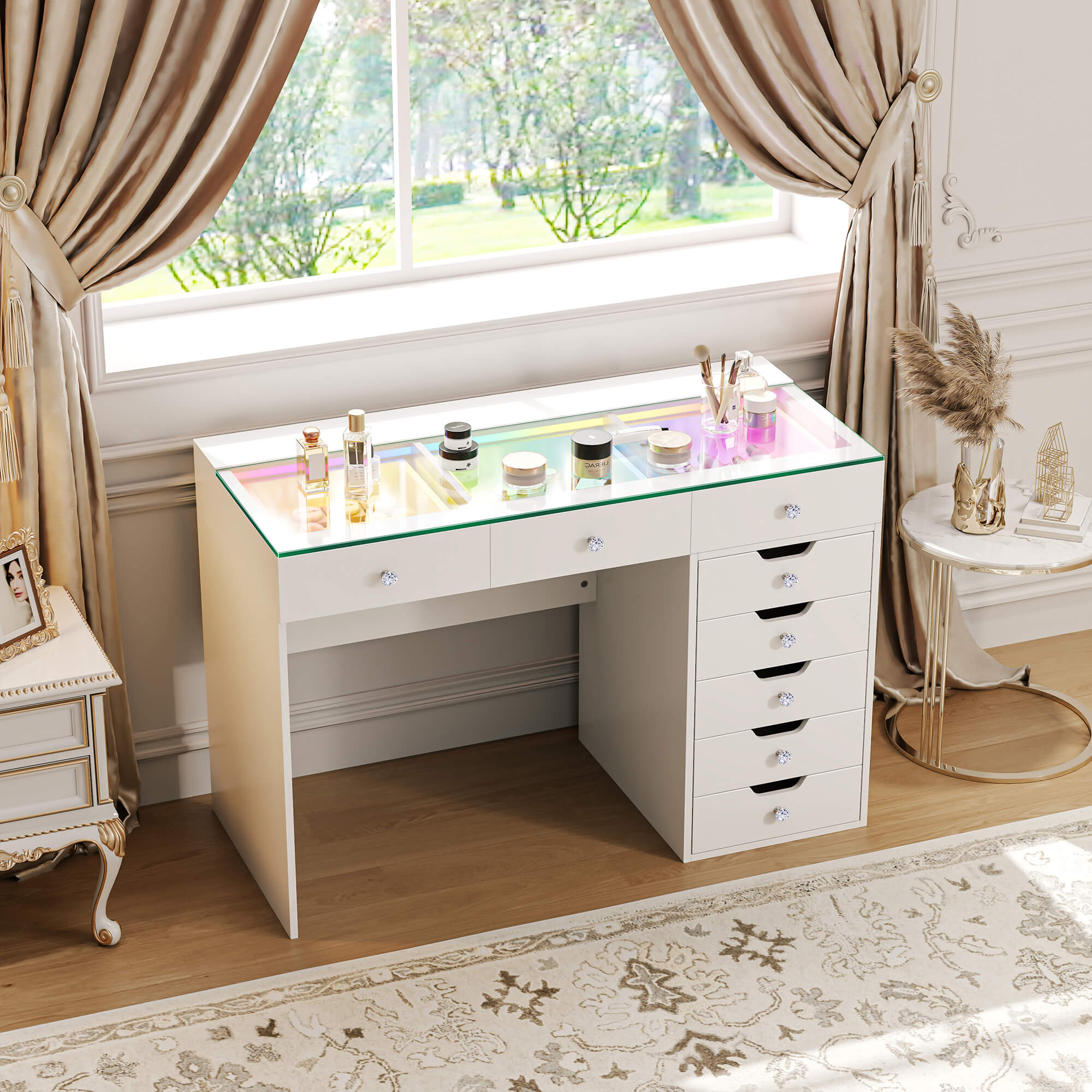 VANITII Diana Vanity Desk Pro- 8 Storage Drawers
