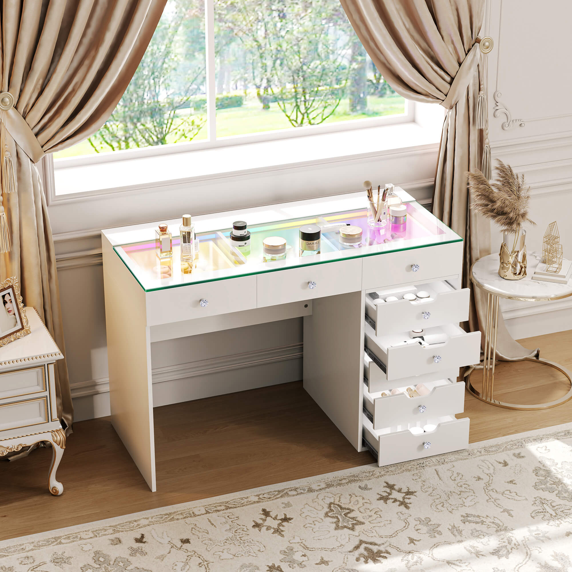 VANITII Diana Vanity Desk Pro- 8 Storage Drawers