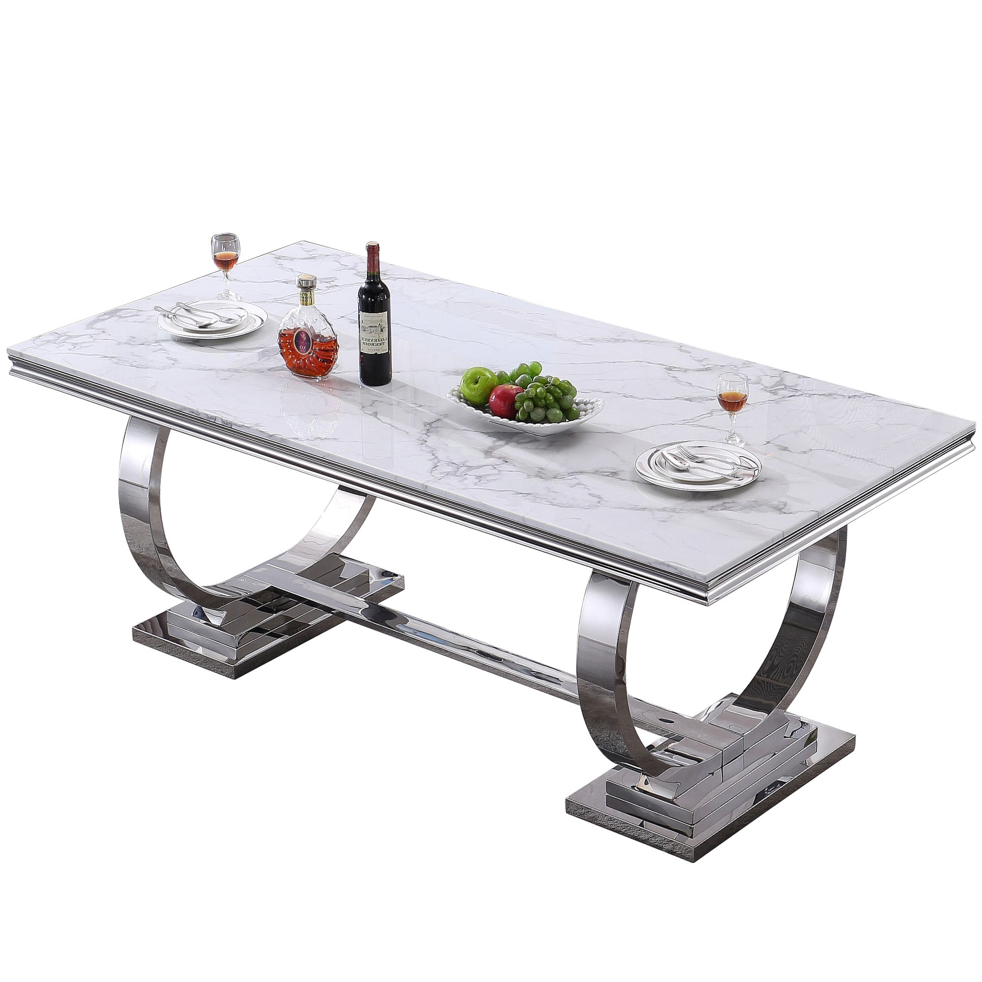 Stainless Steel Frame Dining Table