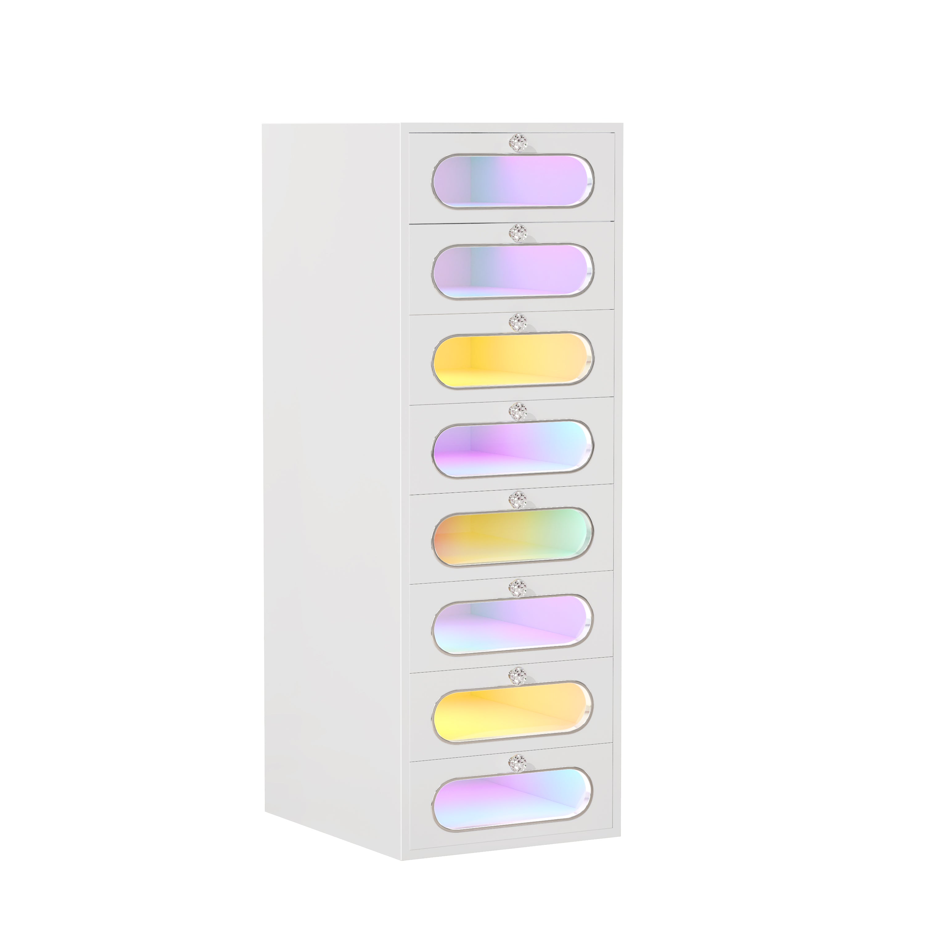 VANITII Priscilla Makeup Vanity Storage Chest Unit with 8 Drawers
