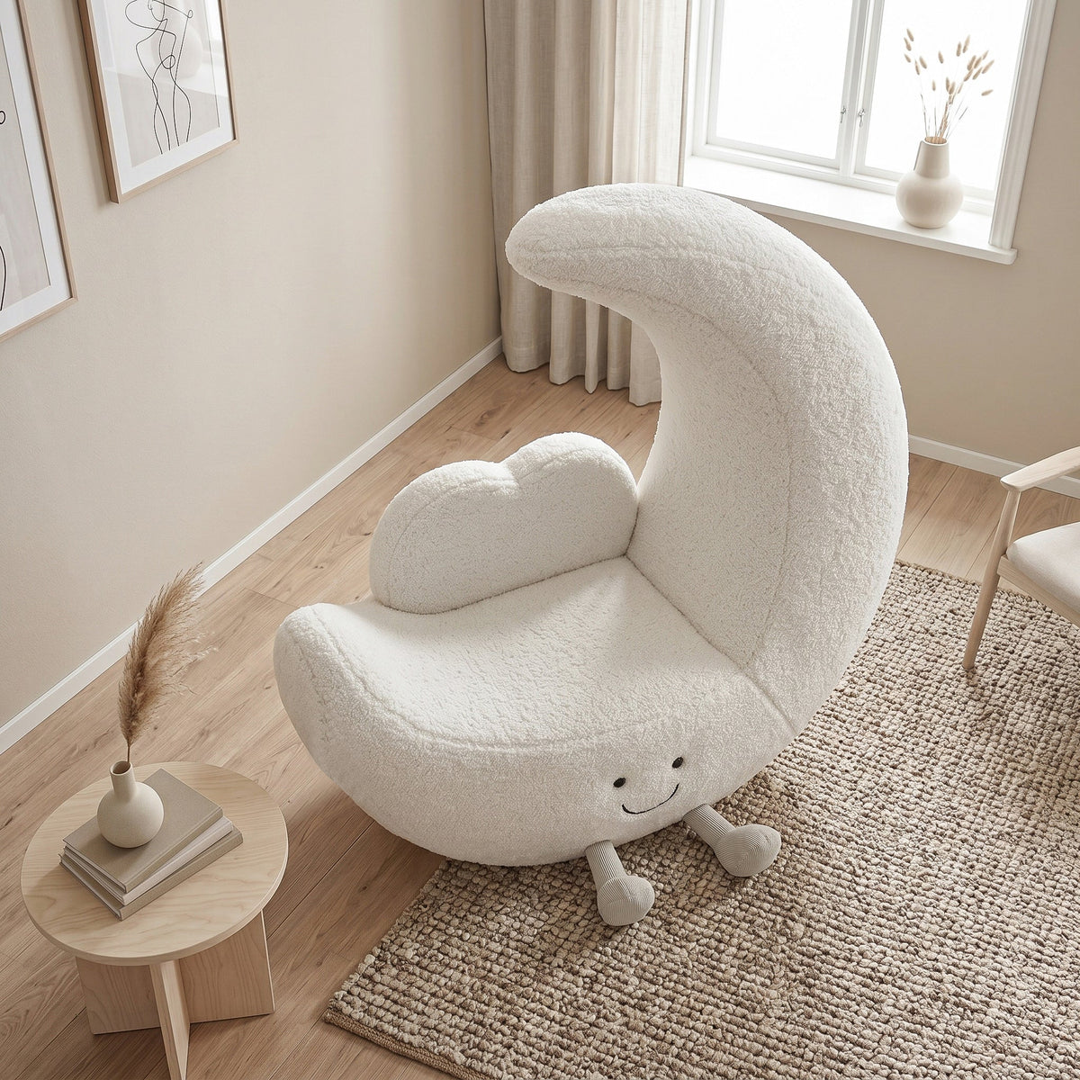 Curved back and seat provide comfortable support for reading areas