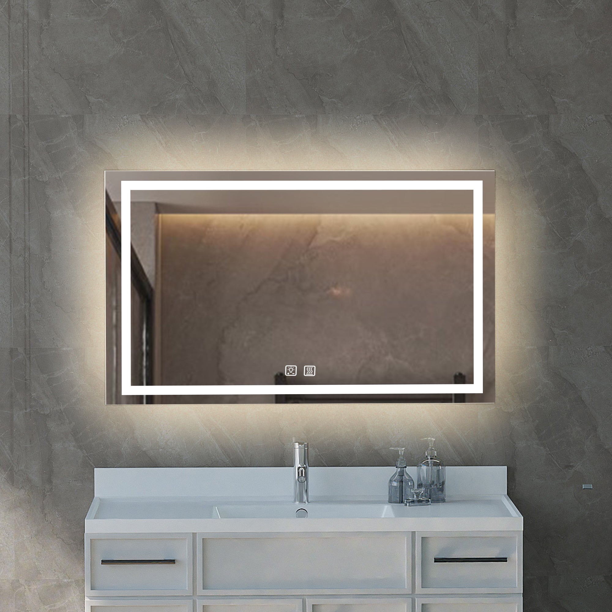 Waterproof Backlit Bathroom Mirror with Led Light Strip