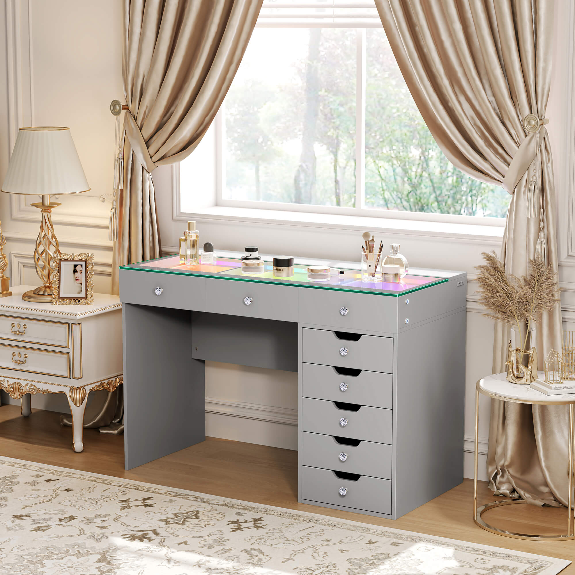 VANITII Diana Vanity Desk Pro- 8 Storage Drawers