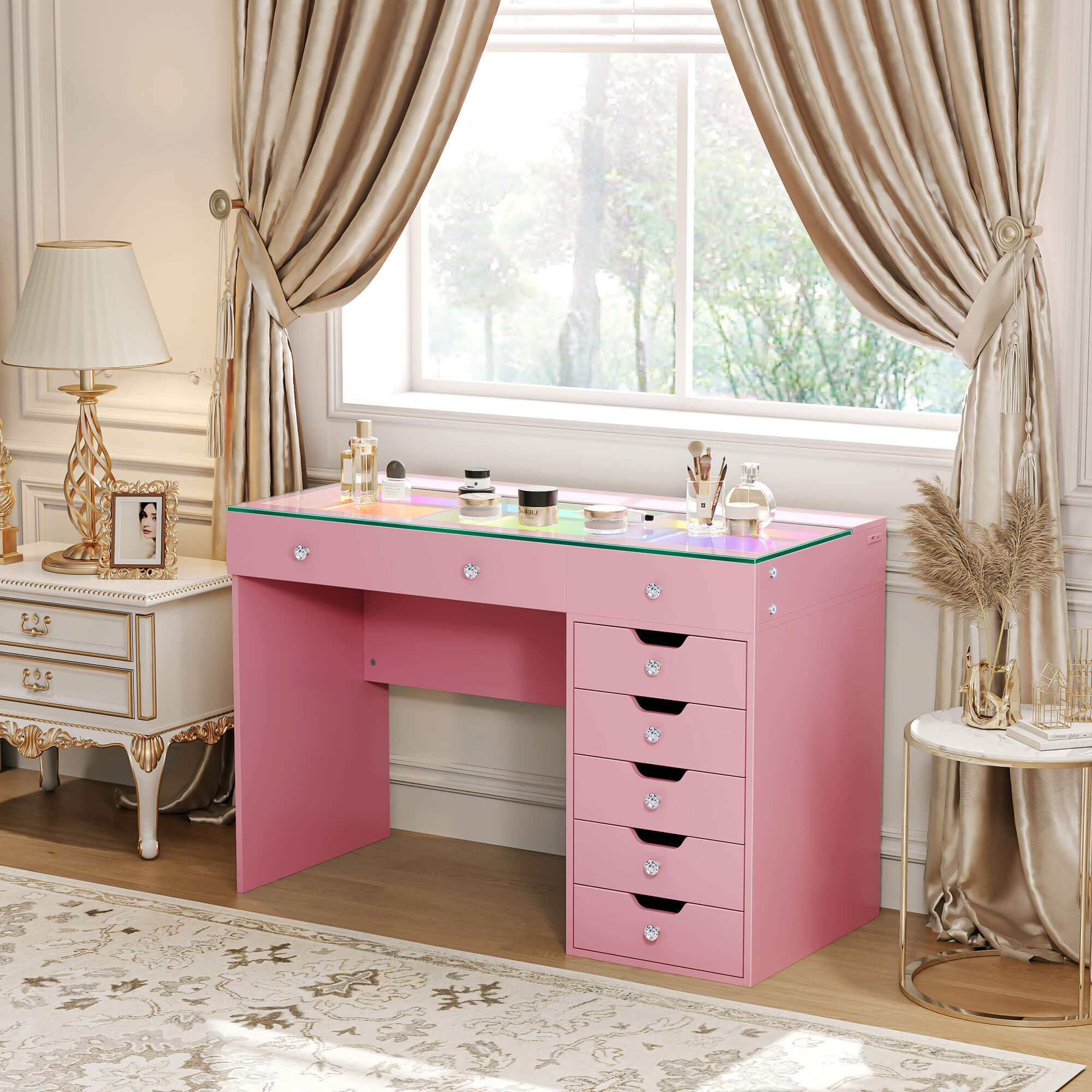 VANITII Diana Vanity Desk Pro- 8 Storage Drawers