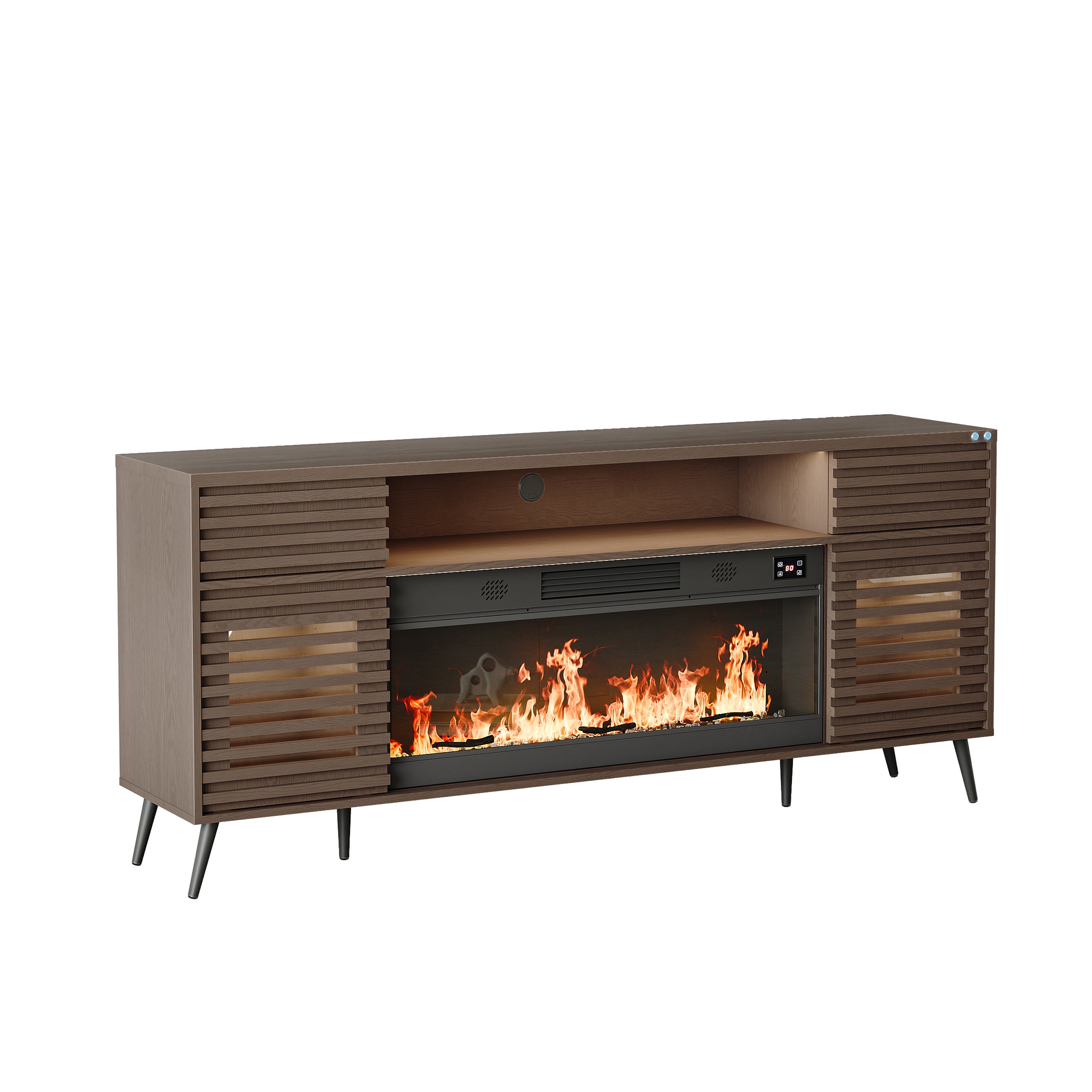 SITA Fully Assembled 71" TV Stand with Electric Fireplace