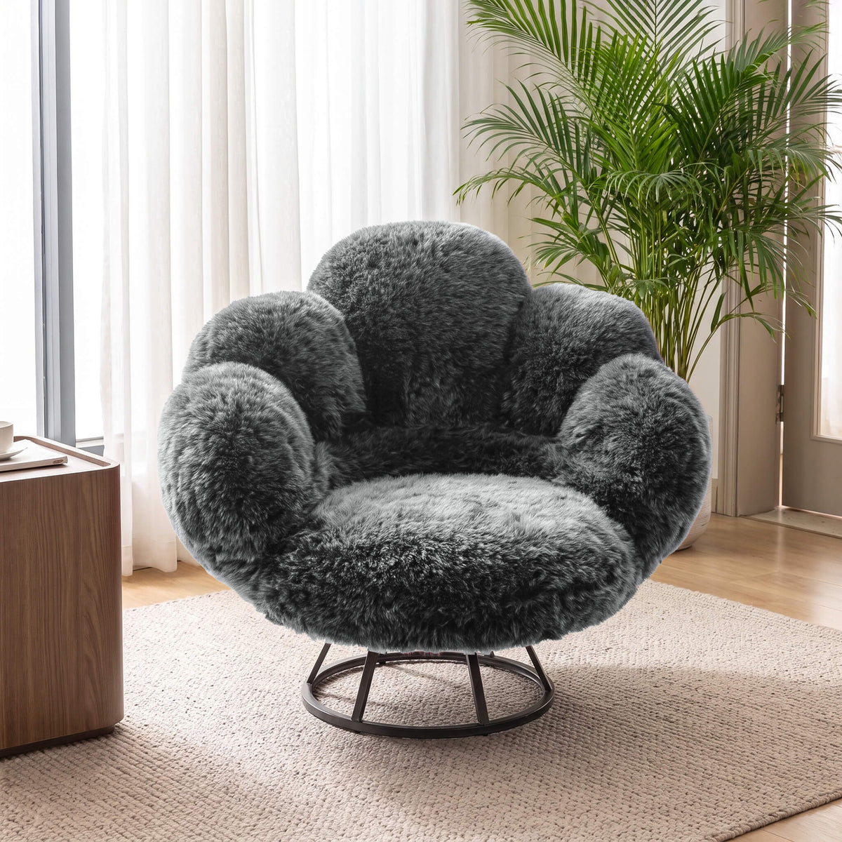 Modern Bear Claw Velvet Lounge Accent Chair