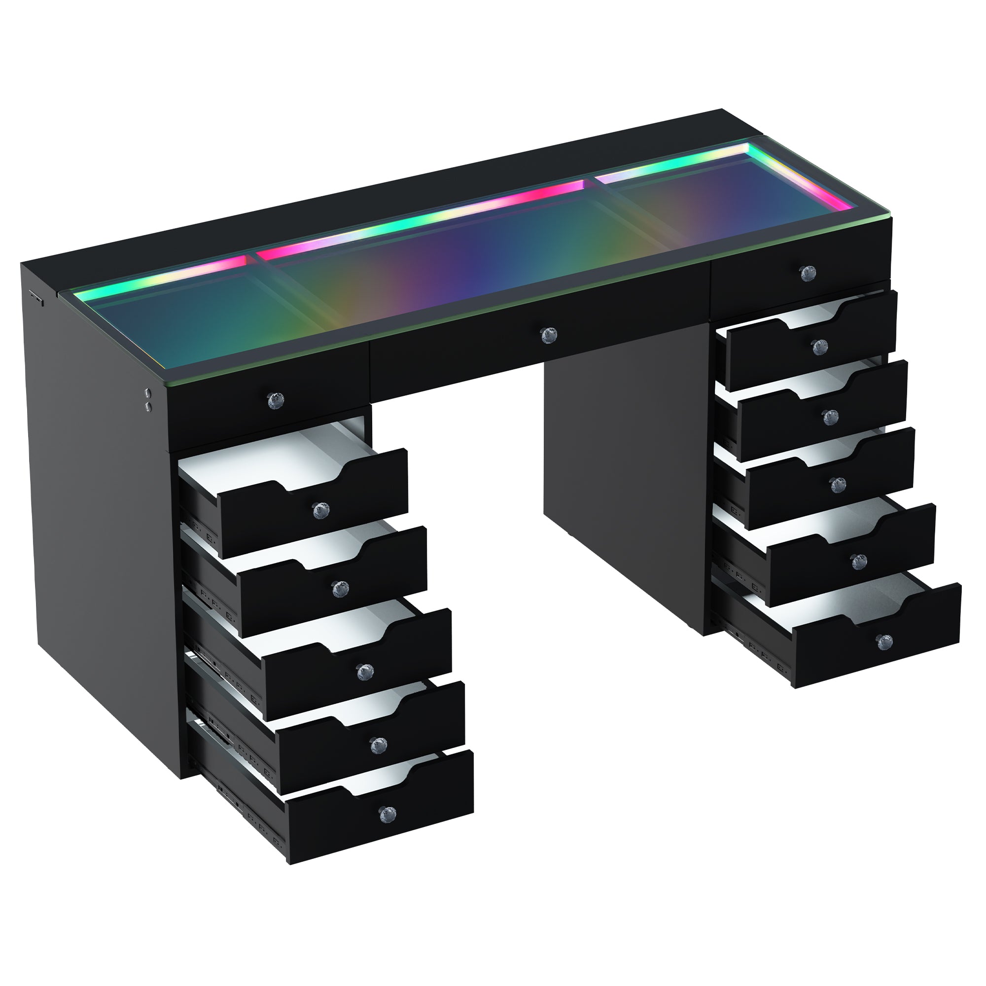 VANITII Eva Vanity Desk  - 13 Storage Drawers with Full Light &RGB