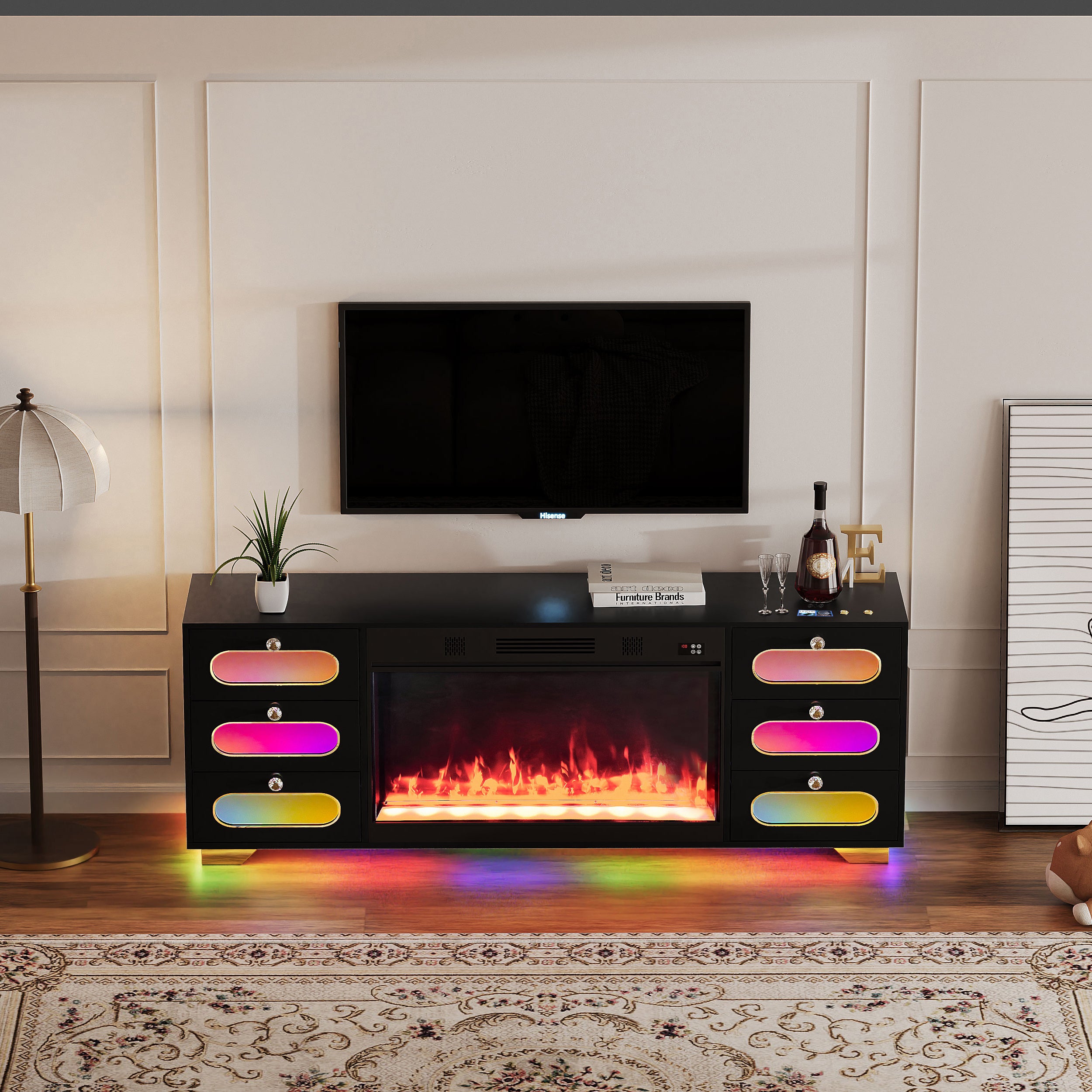 VANITII TV Stand Fireplace