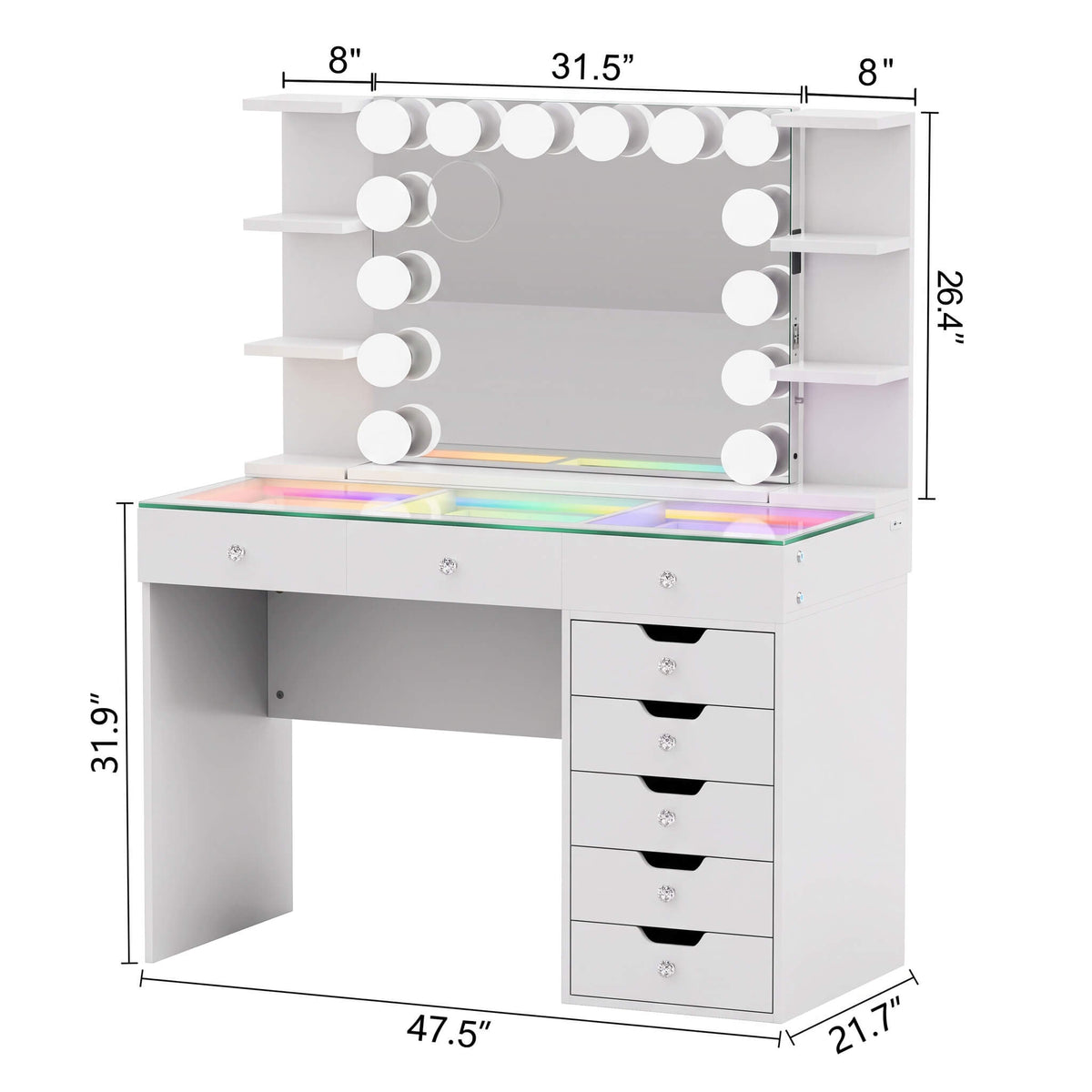 VANITII Display Shelves | Makeup Organizer for Vanity Table