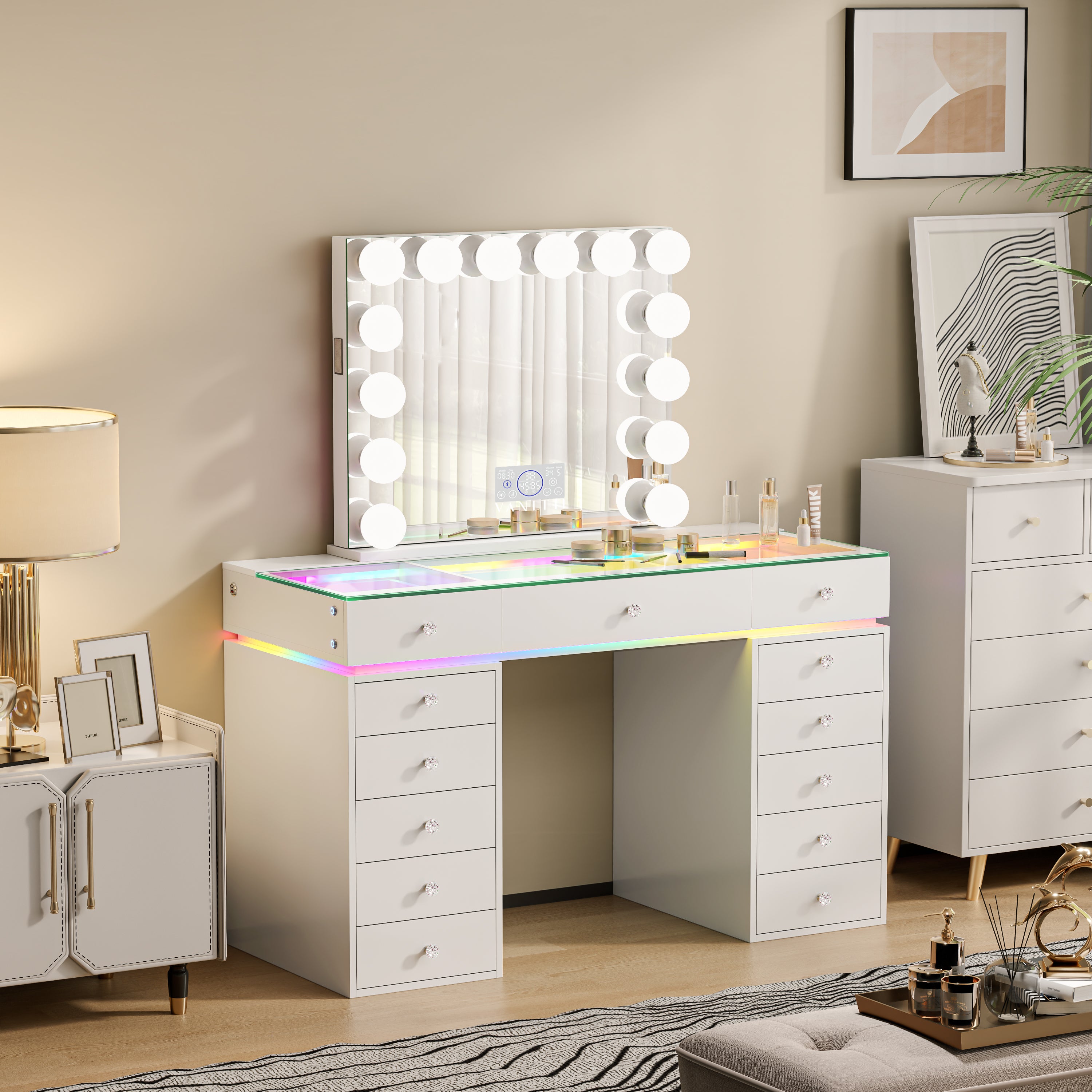 VANITII Mini Eva Vanity Desk Set - 13 Storage Drawers