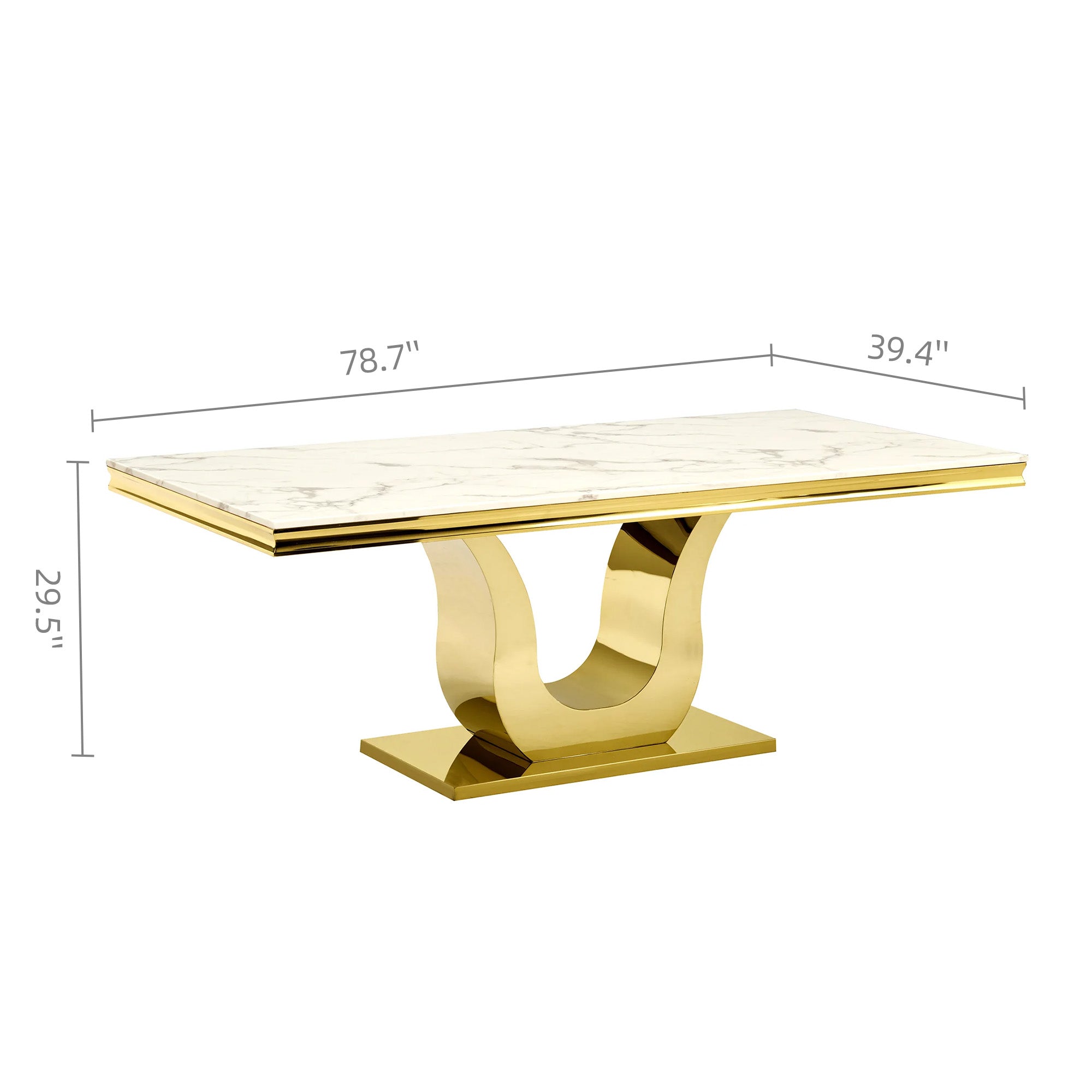Size of 201 Stainless Steel Base Luxury Dining Table