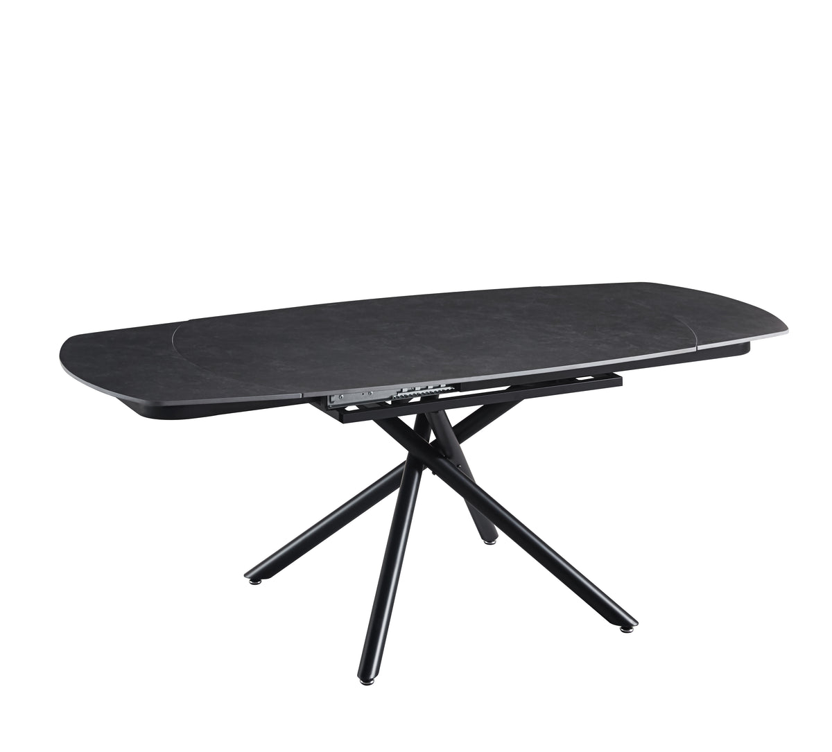 Extendable Ceramic Top Dining Table with Metal Legs (55.12 / 78.74 × 35.43 × 29.53)