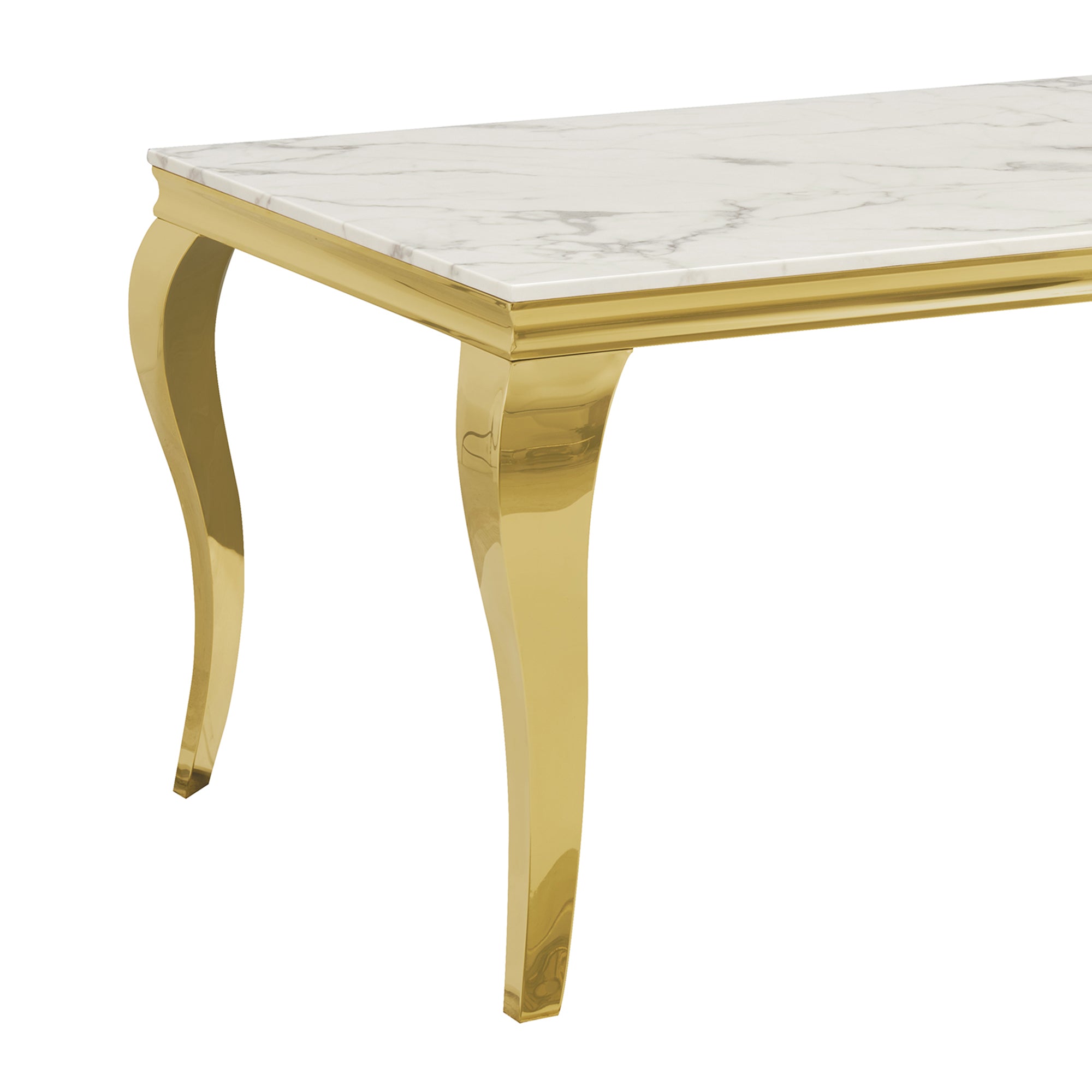Gold Stainless Steel Marble Dining Table