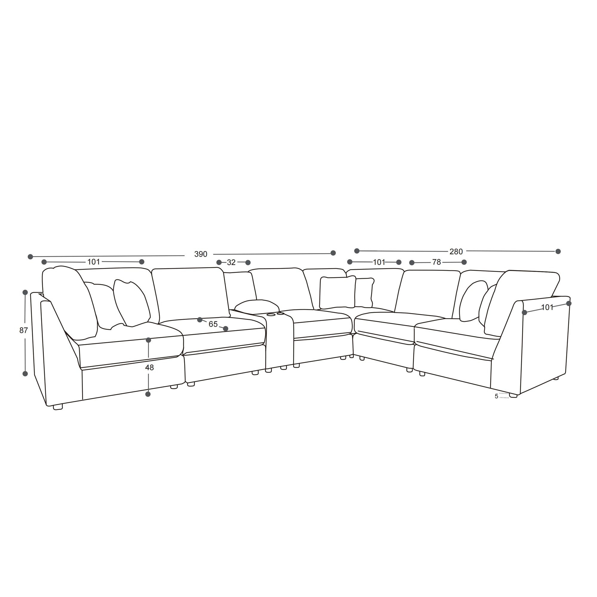 Freely adjust sectional sofa