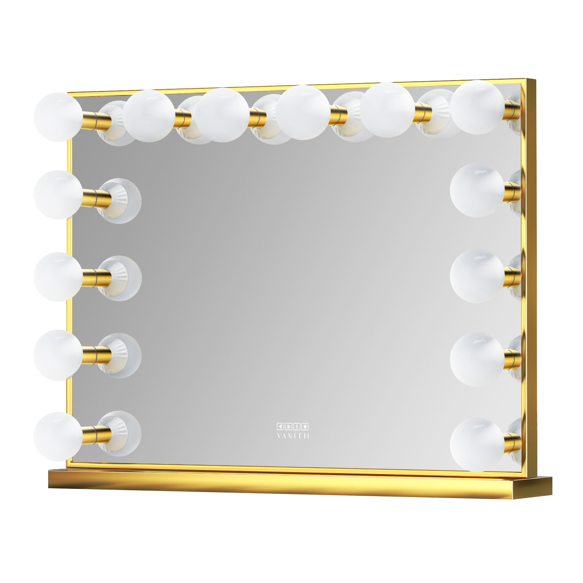 VANITII Chanel Gold Hollywood Vanity Mirror - 14 Dimmable LED Bulbs