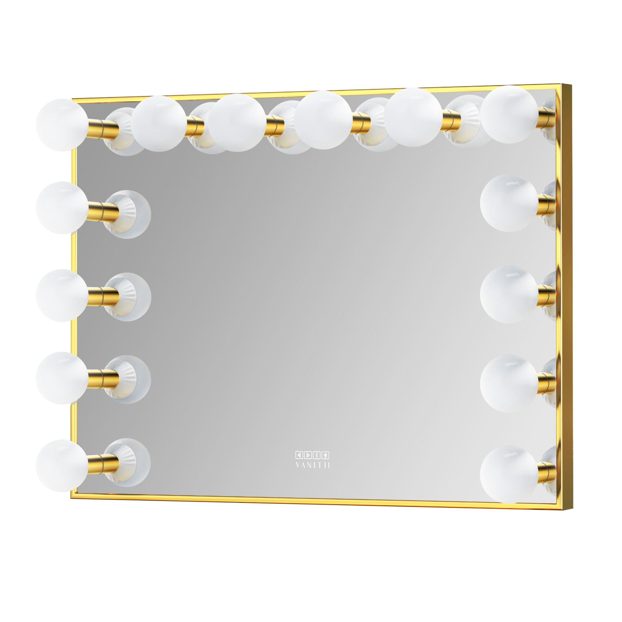 VANITII Chanel Gold Hollywood Vanity Mirror - 14 Dimmable LED Bulbs