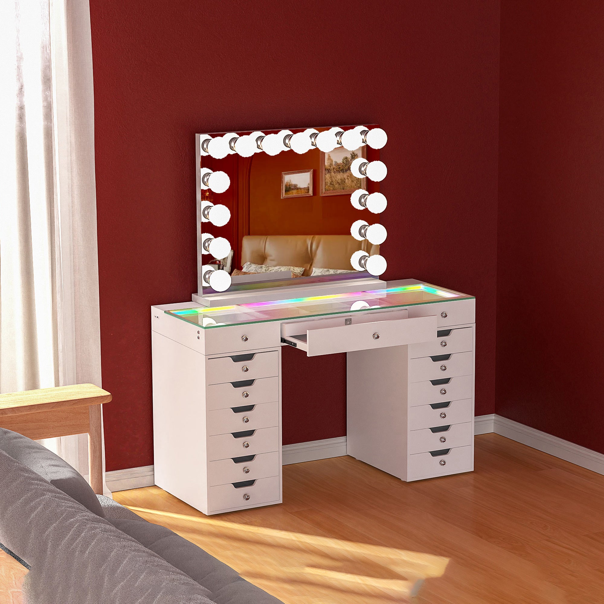 Promotion! VANITII Lisa Vanity Set with Marilyn Vanity Mirror - Vanities & Desks by VANITII in Santa Maria, CA