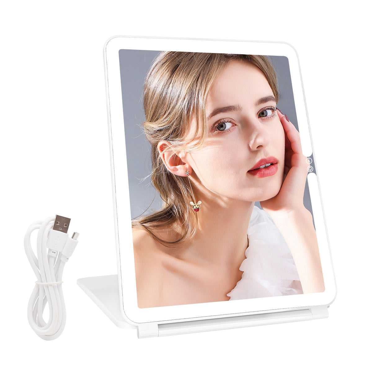 Mini LED Travel Mirror | Rechargeable Beauty Companion