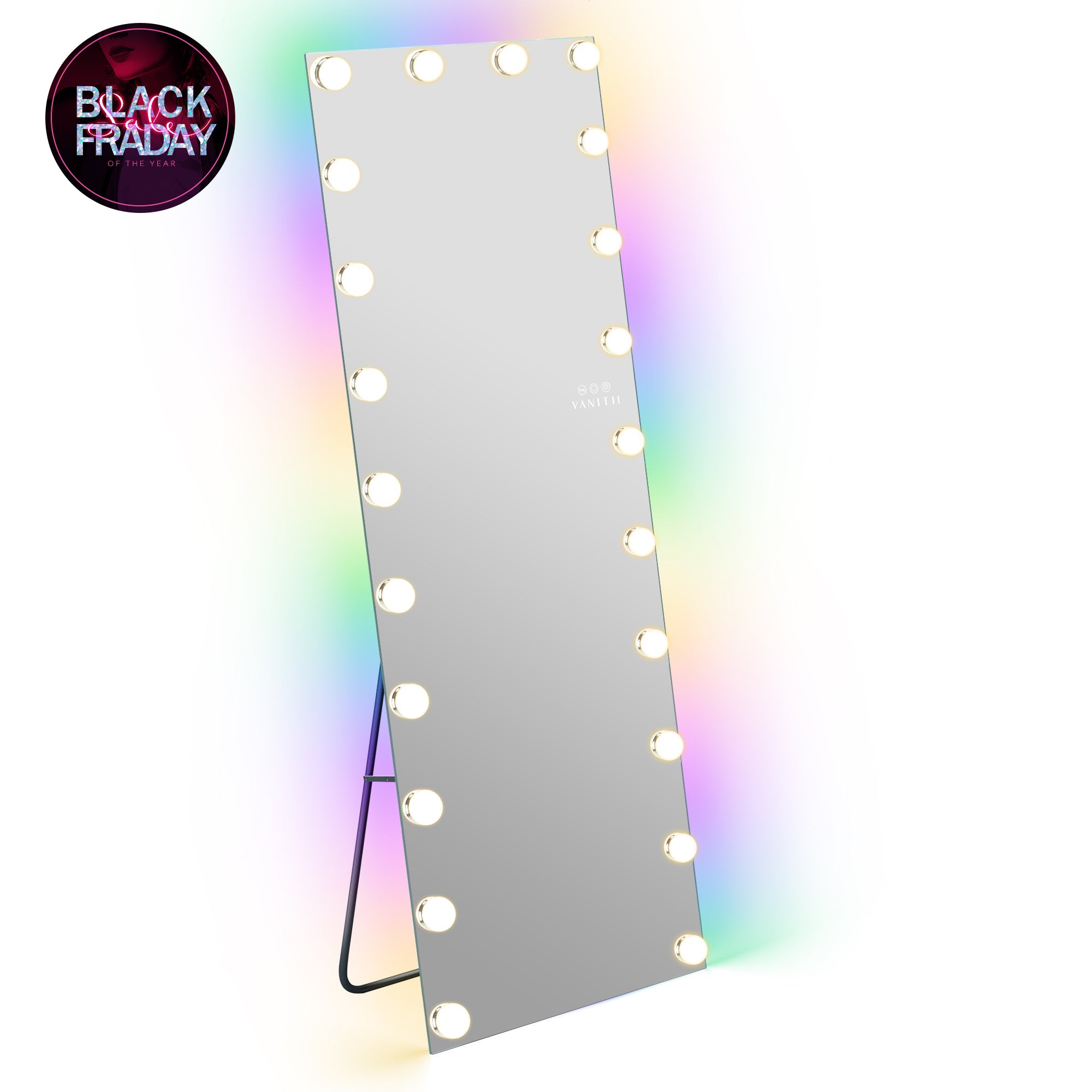 VANITII Hollywood Vanity Mirror - Full Length Vanity Mirror with RGB