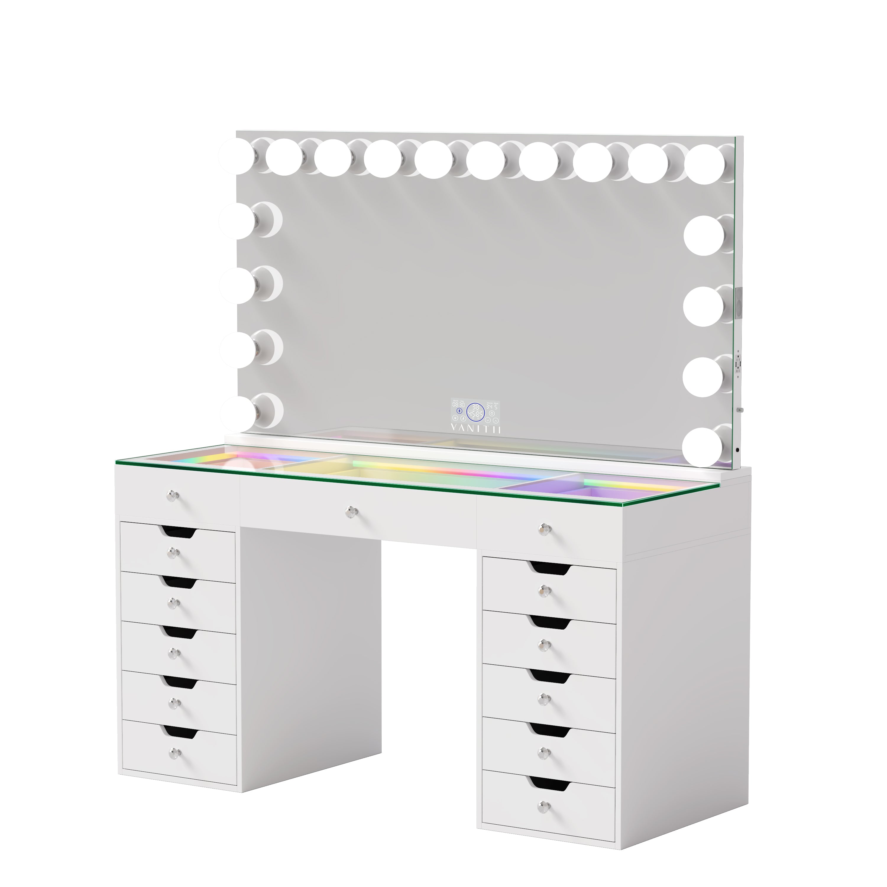 VANITII Eva Vanity Set with 18 Bulbs Hollywood Vanity Mirror