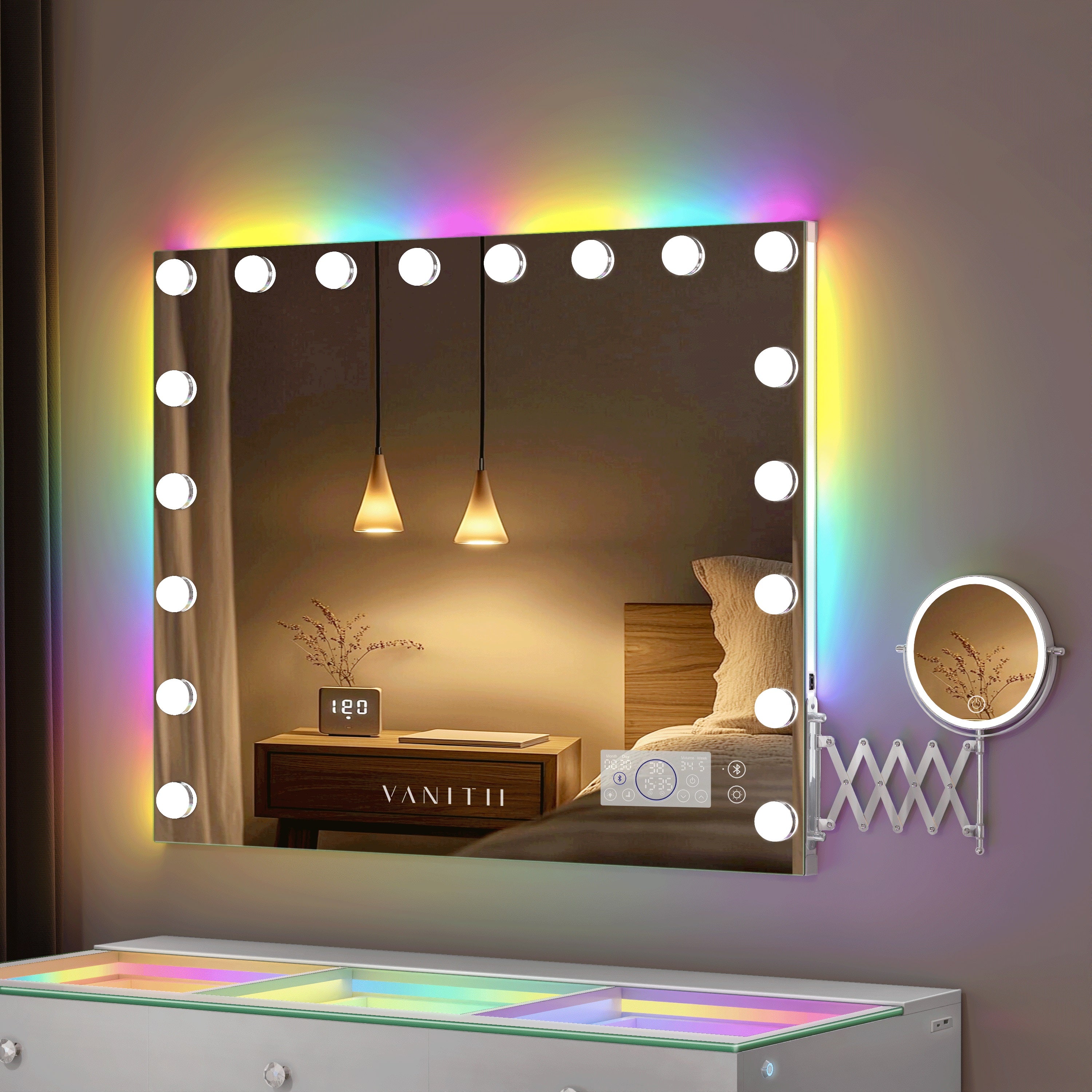 New Release! VANITII Hollywood 18/20 Bulbs Light Mirror with Bluetooth