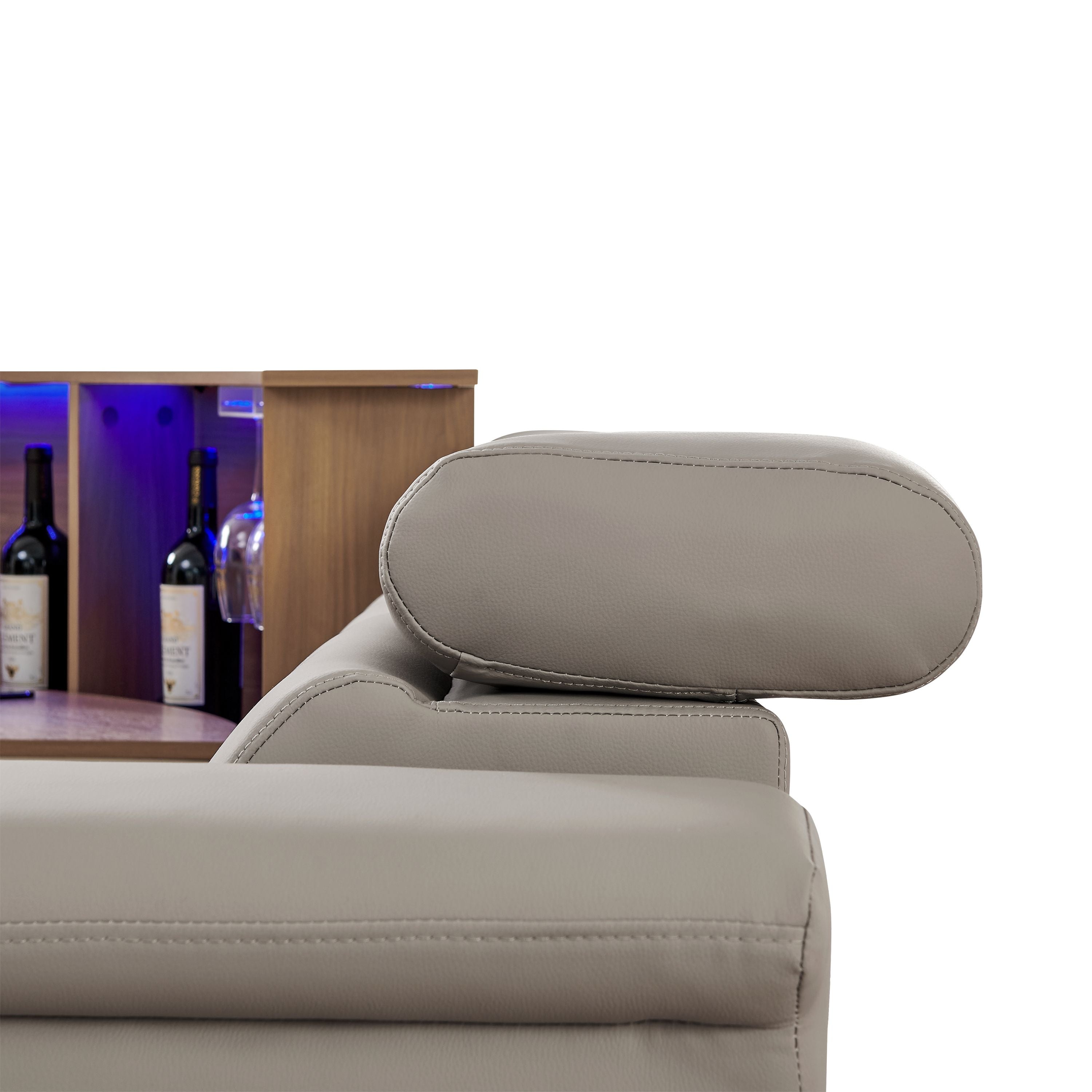 Luxury Leather Power Recliner with Rising Cabinet