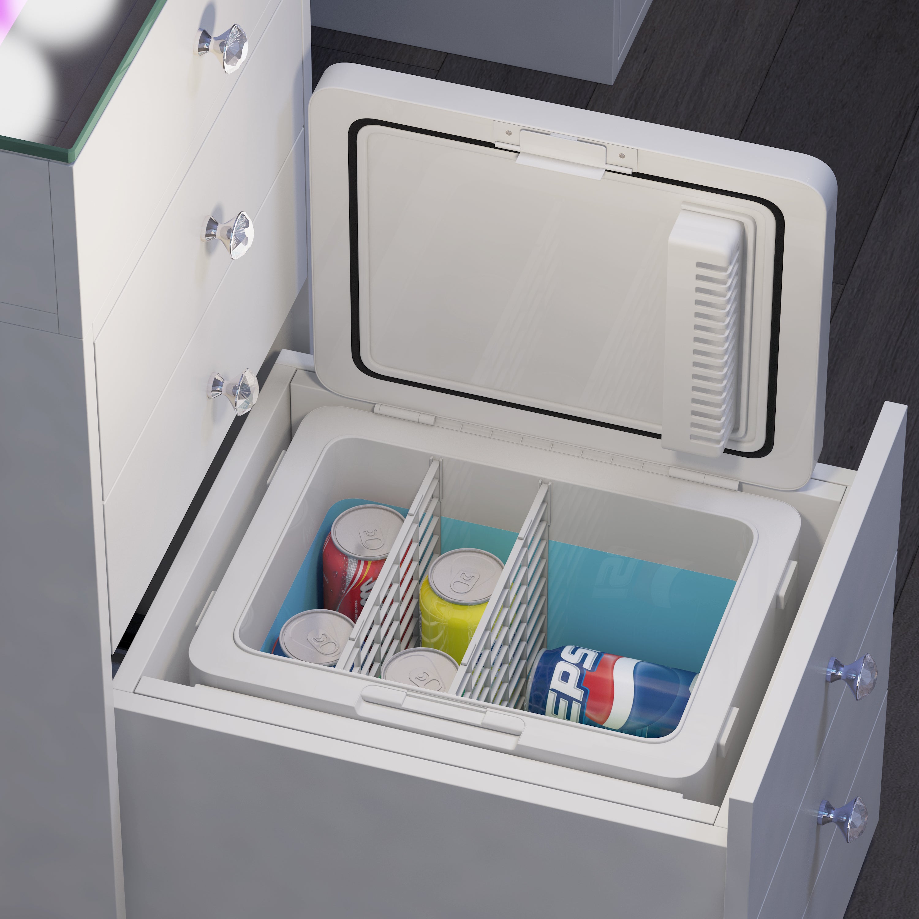 New Release ! VANITII Vanity Desk with Fridge