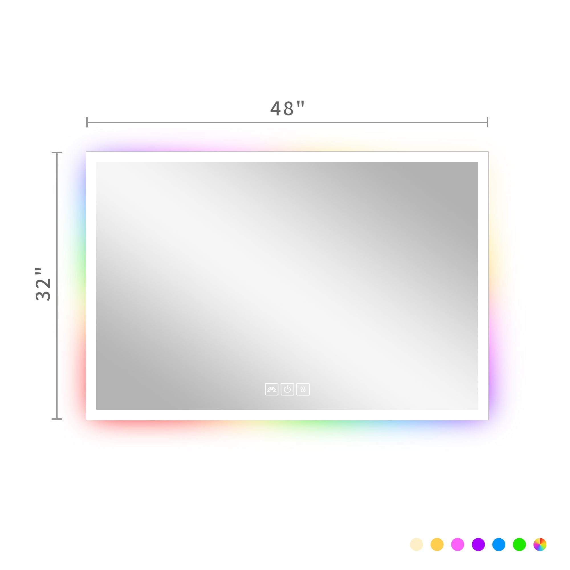 Waterproof RGB Bathroom Mirror with Led Light Strip