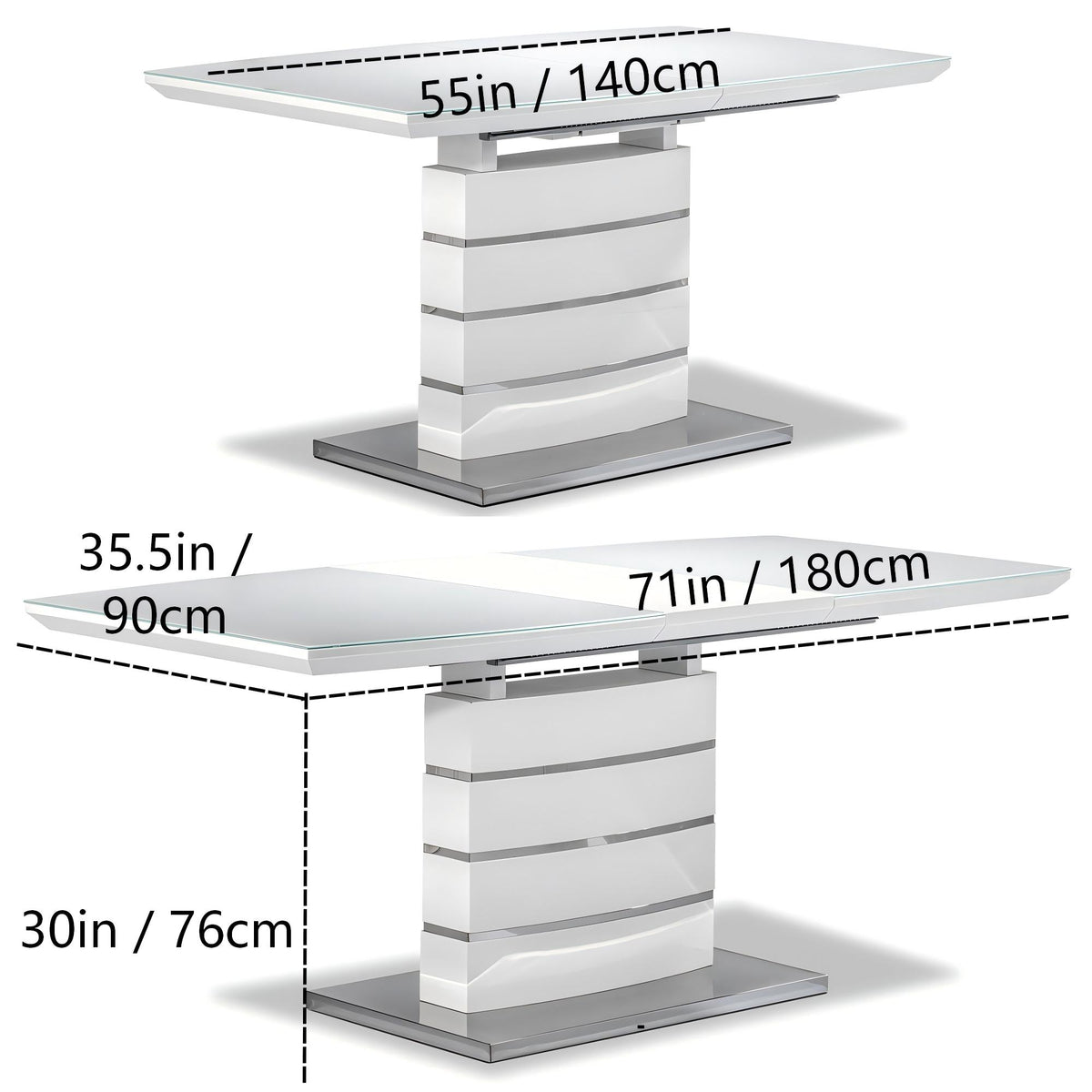 Extendable Table with Handle Chairs-2PCS/CTN