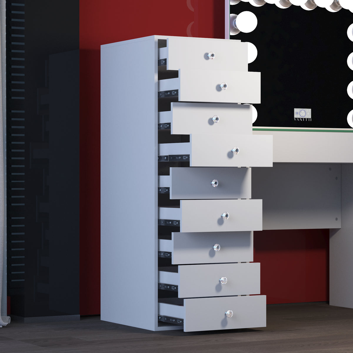 Nine Drawer Unit: Elegant Storage for Your Vanity