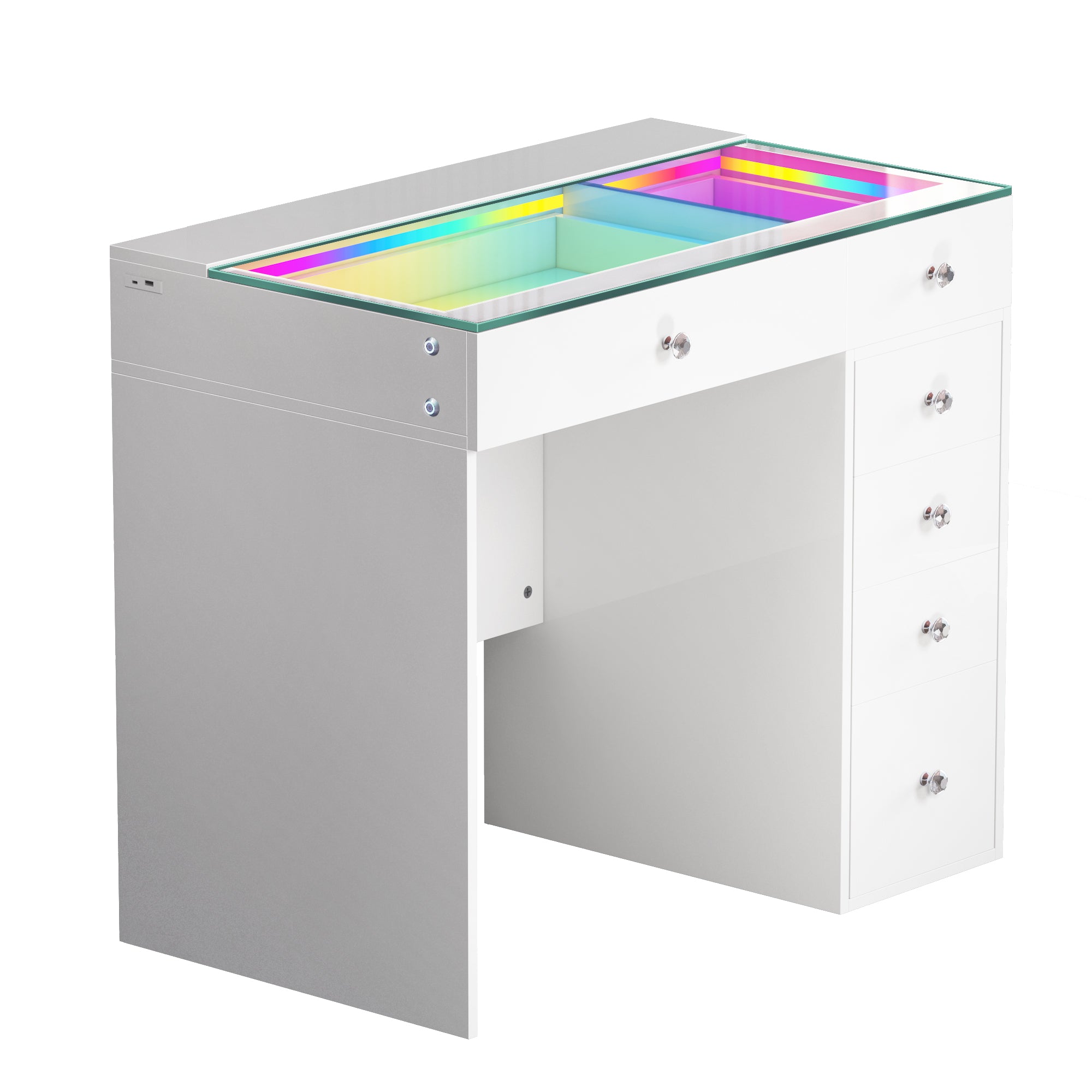 VANITII Diana Vanity Desk- 6 Storage Drawers