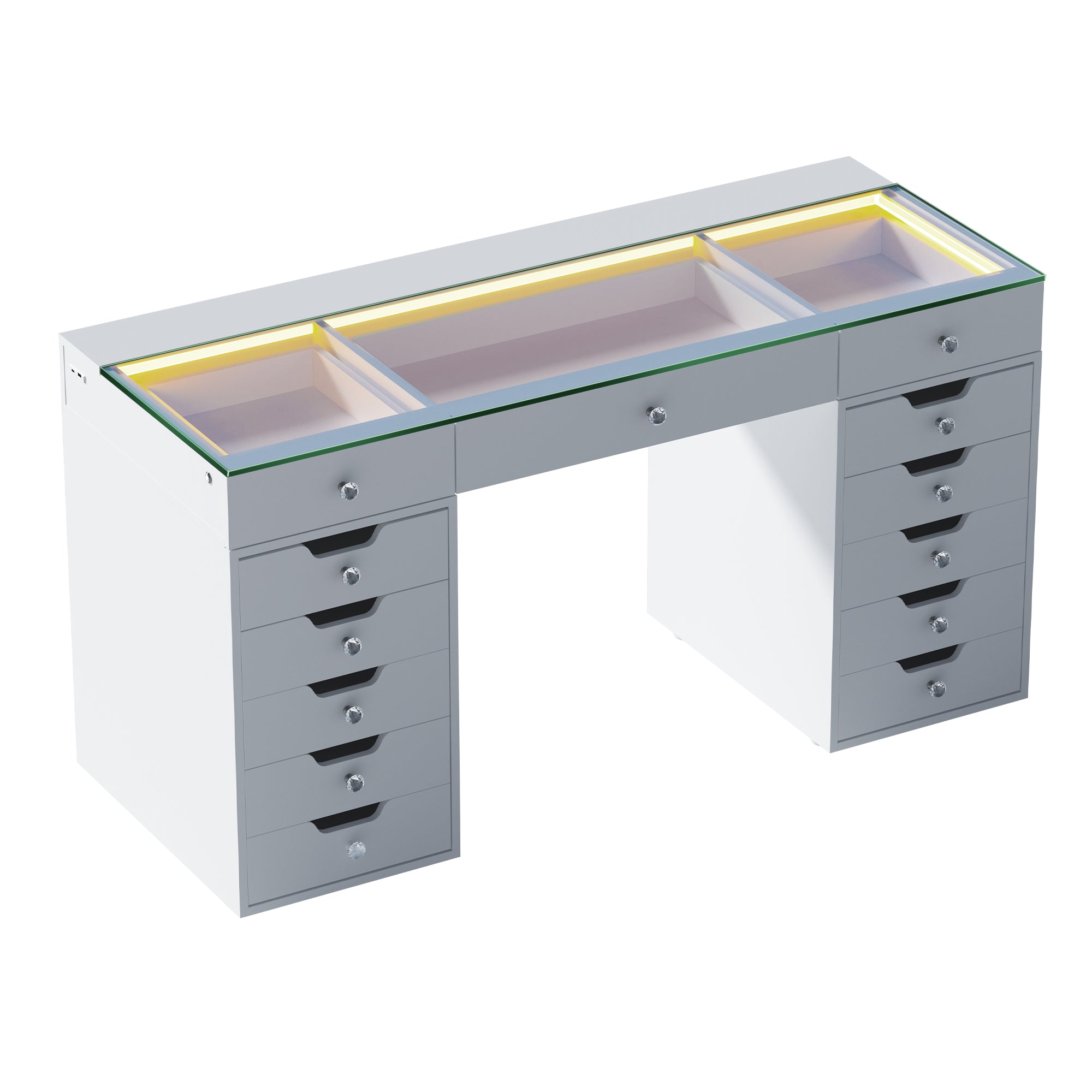 VANITII Eva Vanity Desk - 13 Storage Drawers