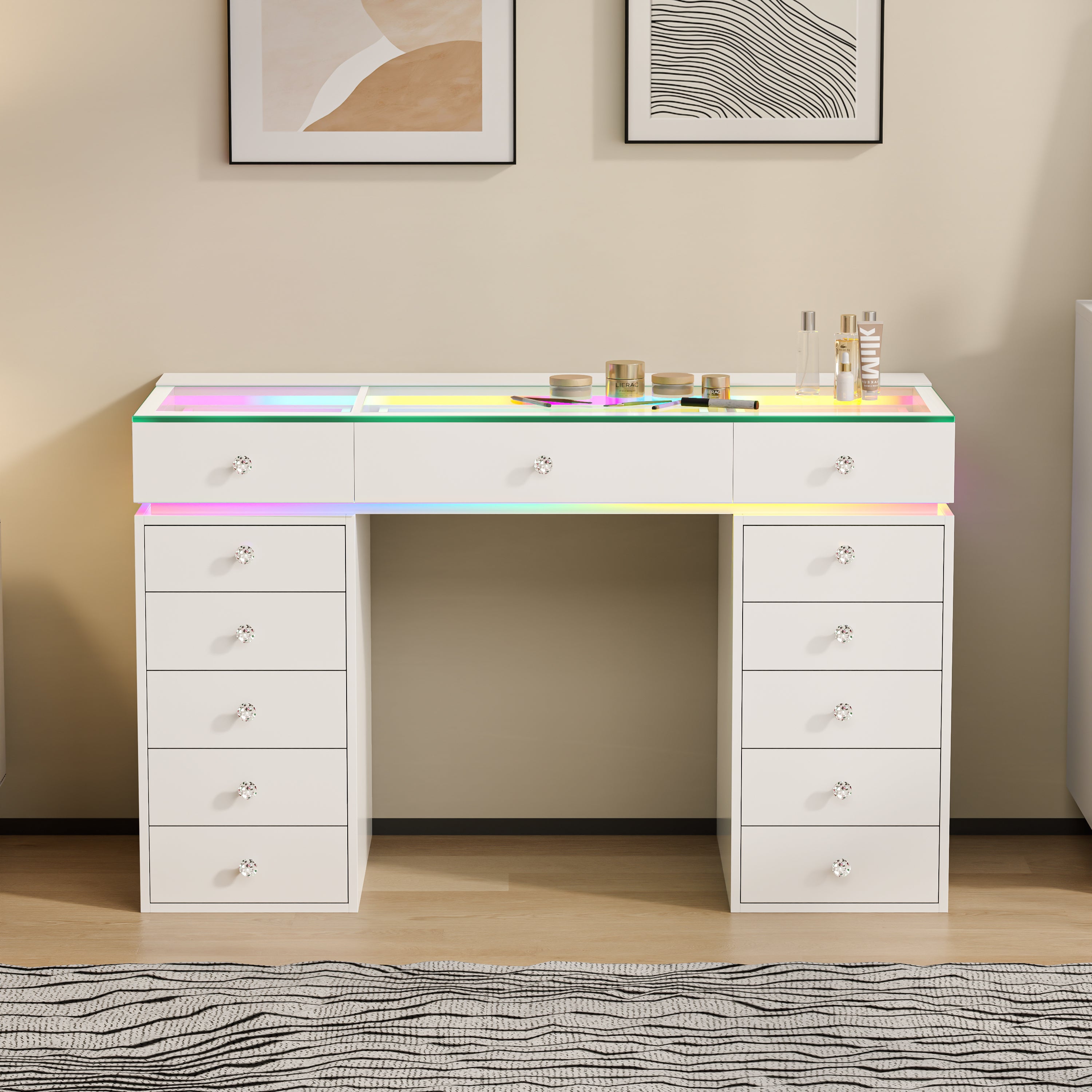 VANITII Mini Eva Vanity Desk-13 Storage Drawers