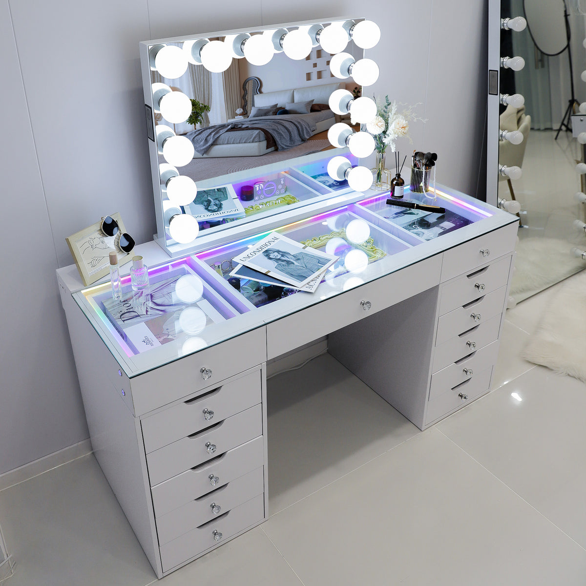 VANITII Eva Vanity Desk Vanity Table With Mirror Makeup Table