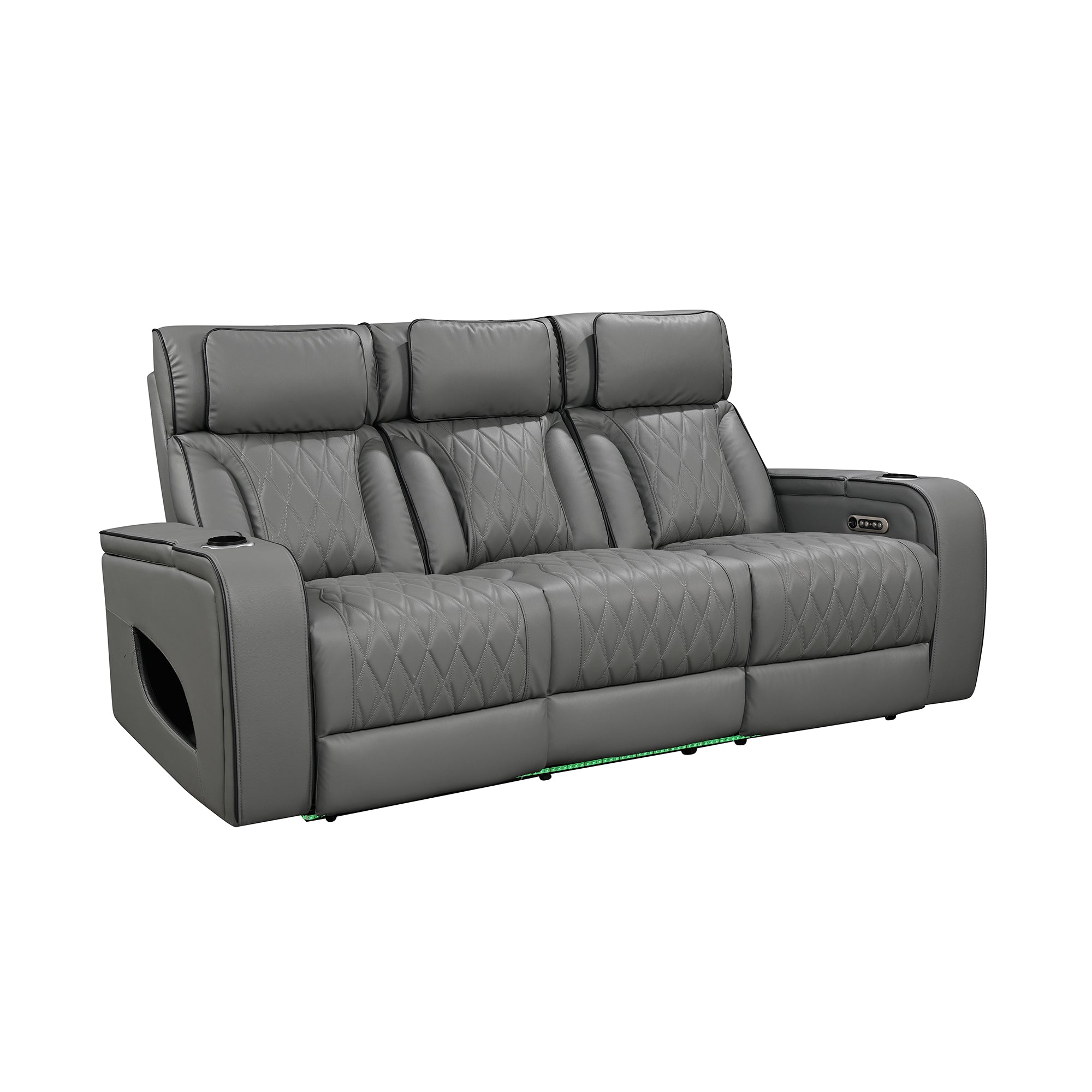 Jessie Power Recliner Gray 3-seater Sofa