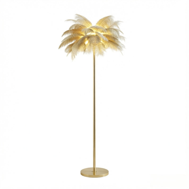 Nordic Ostrich Feather Floor Lamp, 3-Color LED, 110-265V, Romantic Luxury Light