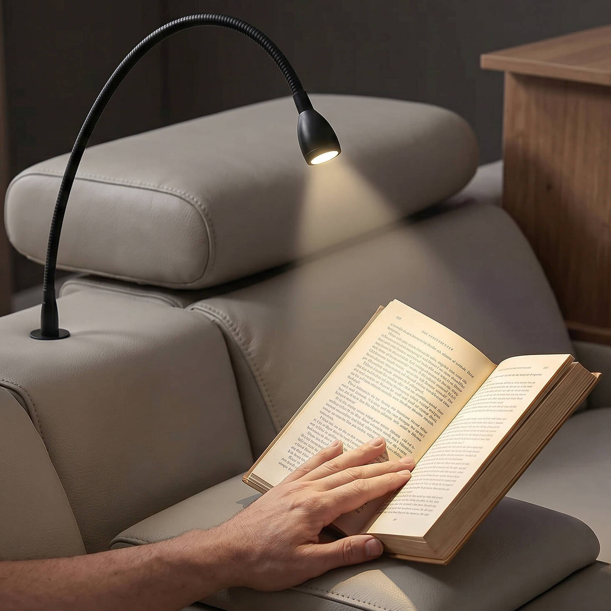 Luxury Leather Power Recliner with Rising Cabinet