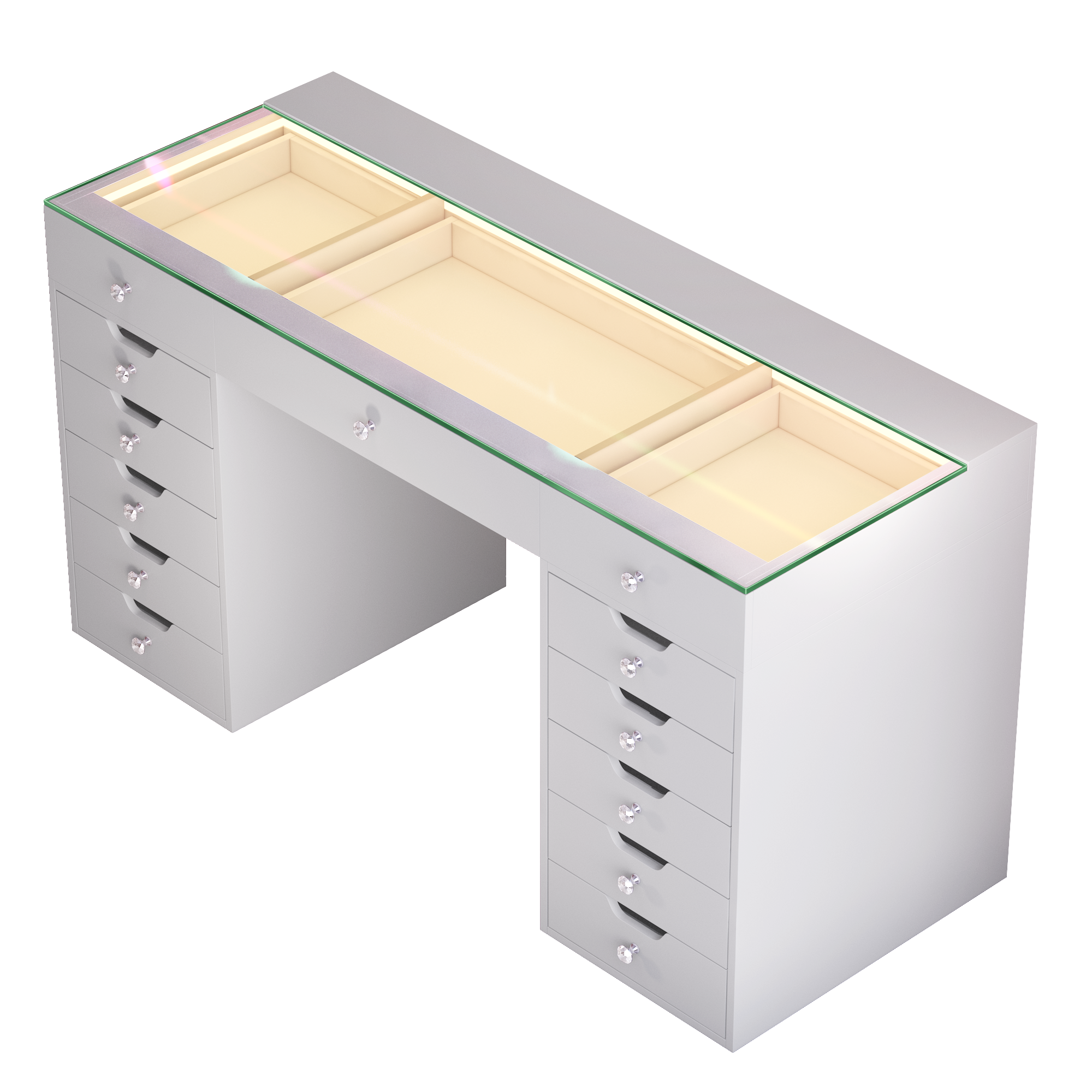 VANITII Eva Vanity Desk - 13 Storage Drawers