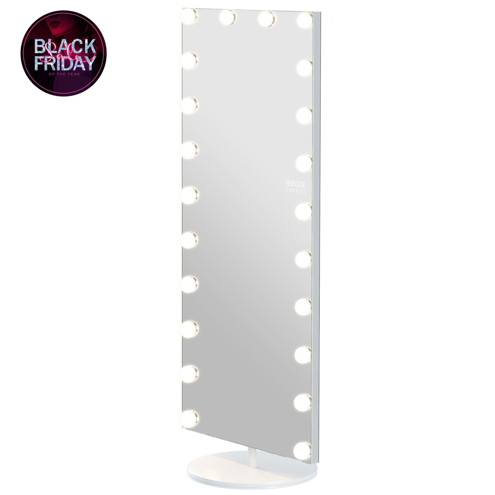 VANITII Svdor Hollywood Vanity Mirror - Full Length Vanity Mirror with Swivel 180º Rotation Stand