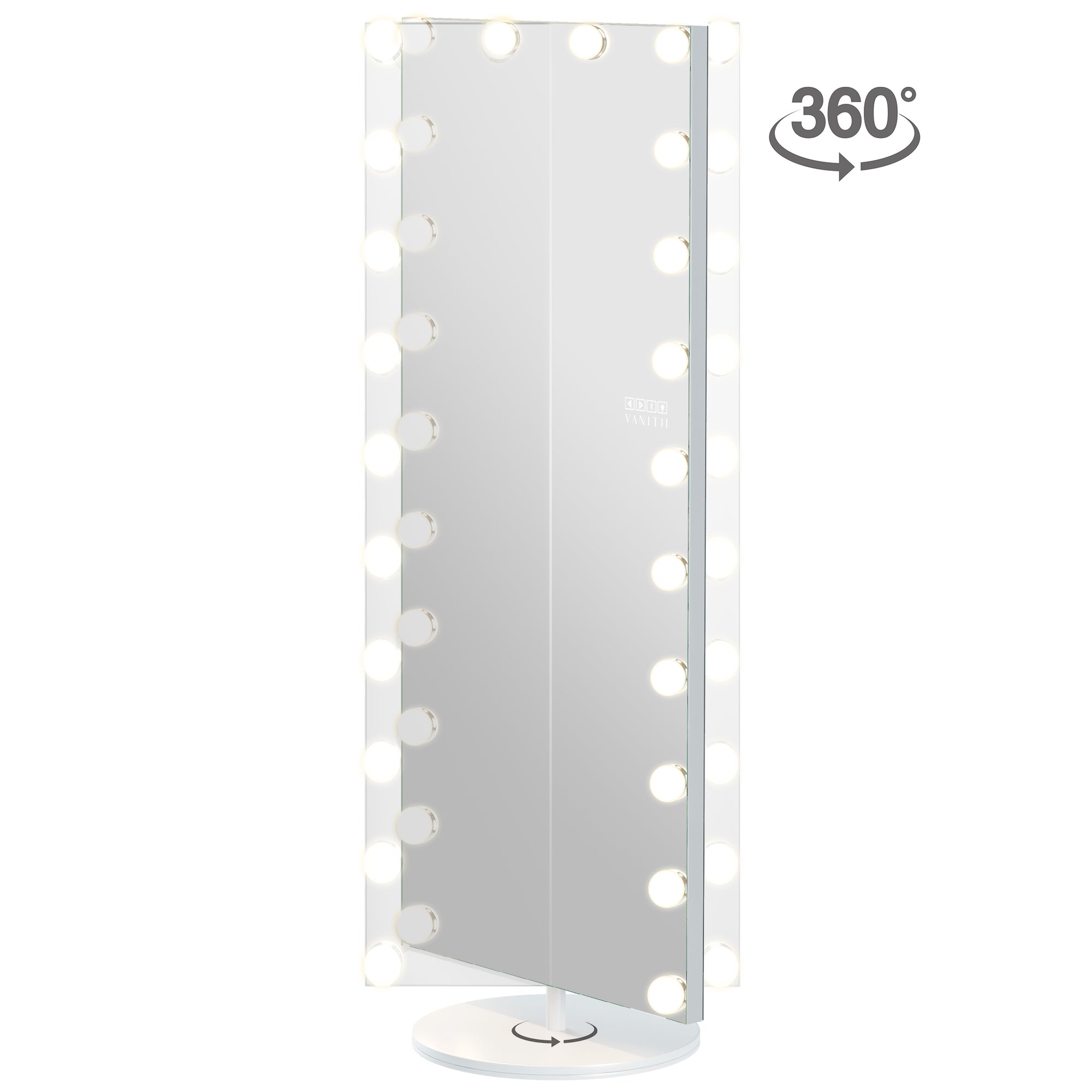 VANITII Marilyn Hollywood Vanity Mirror - Full Length Mirror with Swivel 180º Rotation Stand