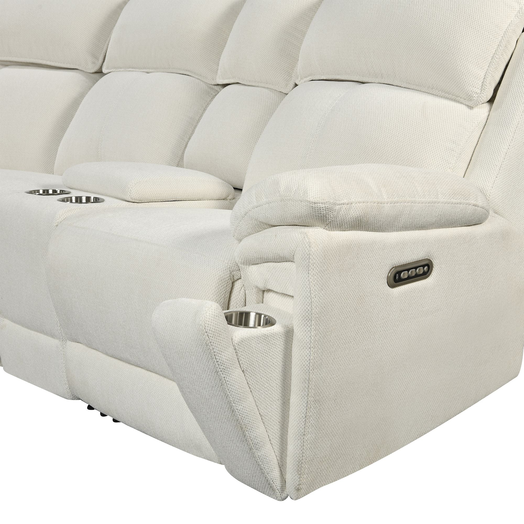 Power Recliner Sectional Fabric Sofa MC3020 White