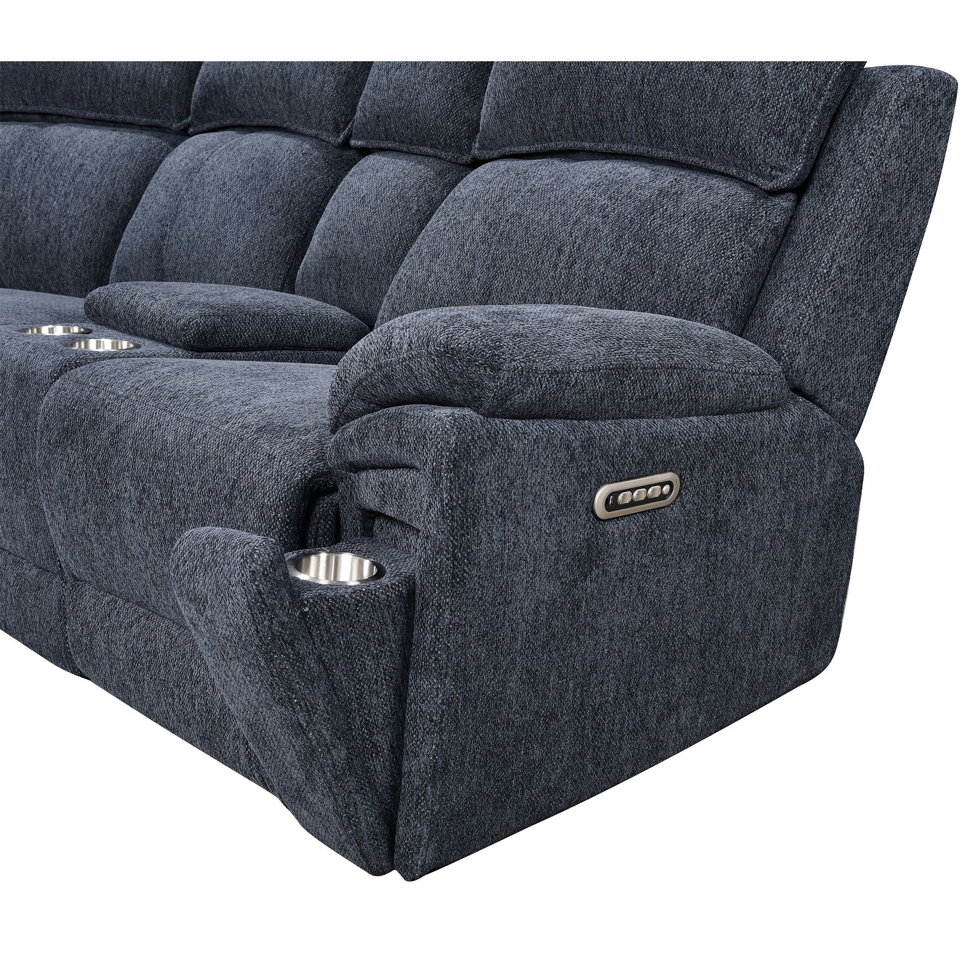 Power Recliner Sectional Fabric Sofa MC3020 Blue