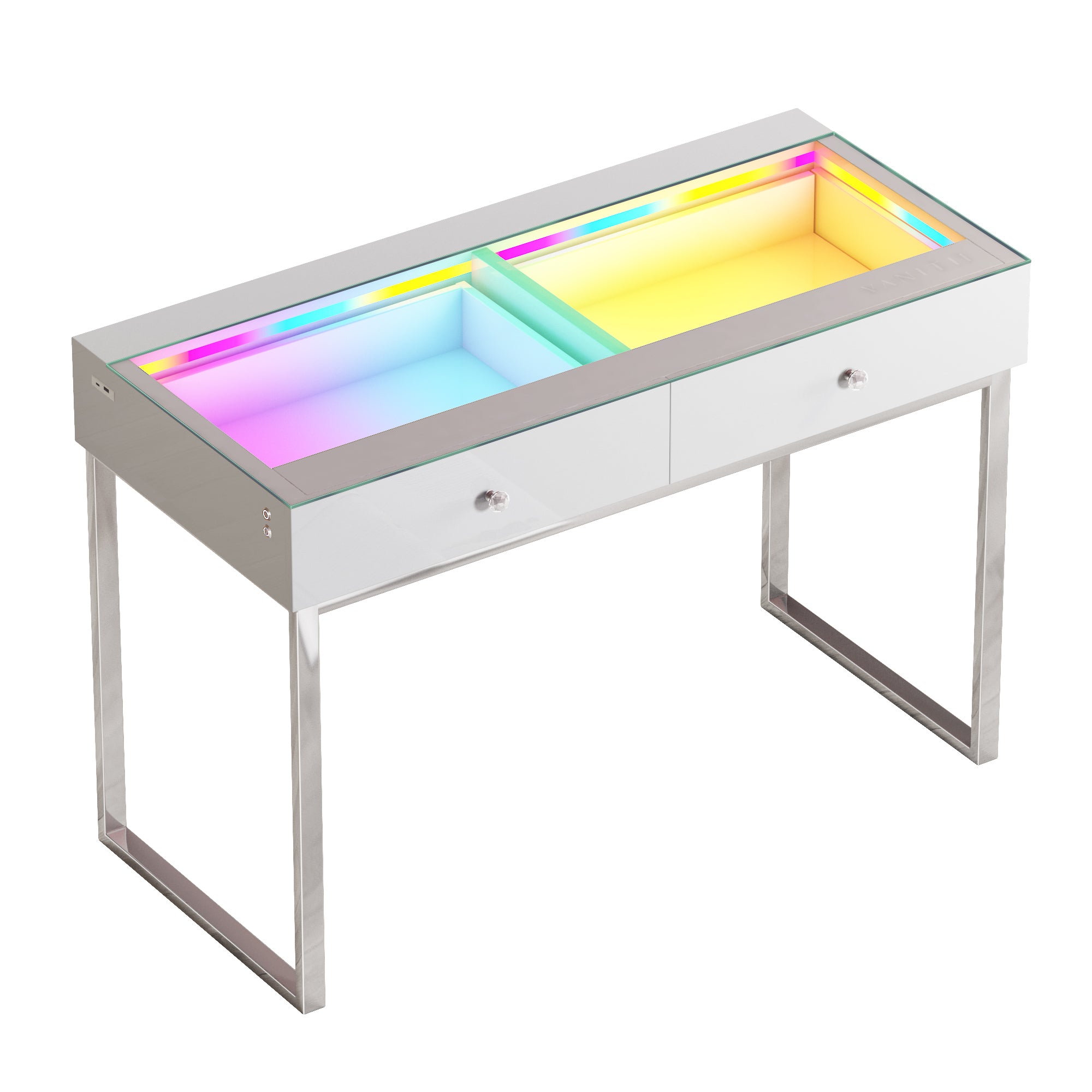 VANITII Alice RGB Vanity Desk Pro - 2 Storage Drawers